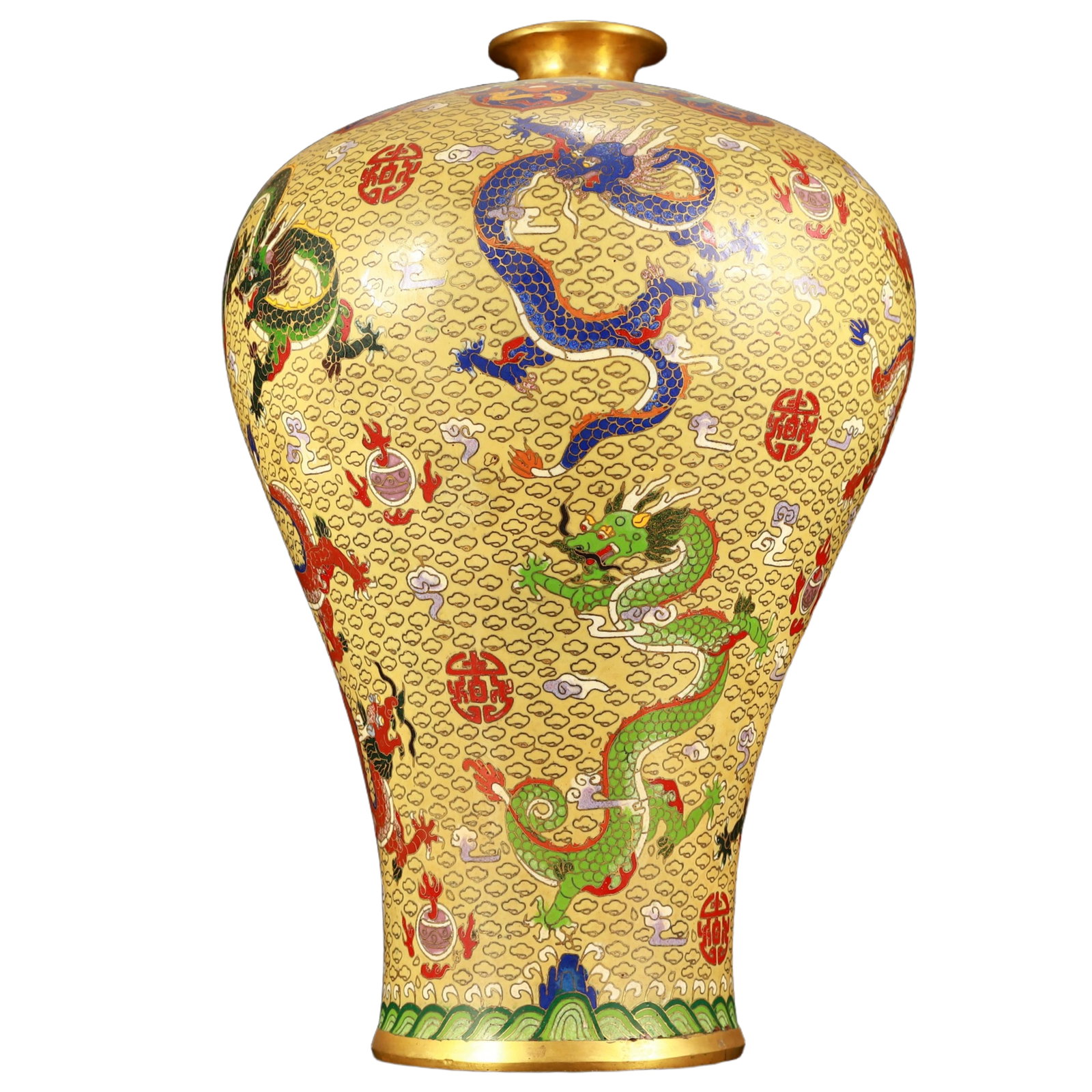 A Huge Cloisonne Dragon Pattern Vase - 5
