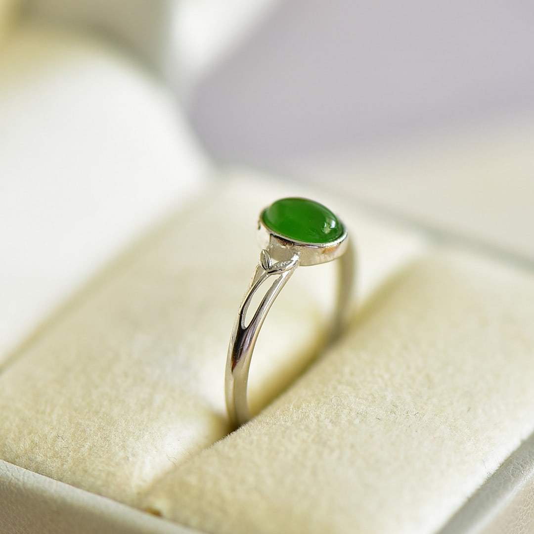 An Exquisite Sterling Silver Inlaid Jasper Ring - 5