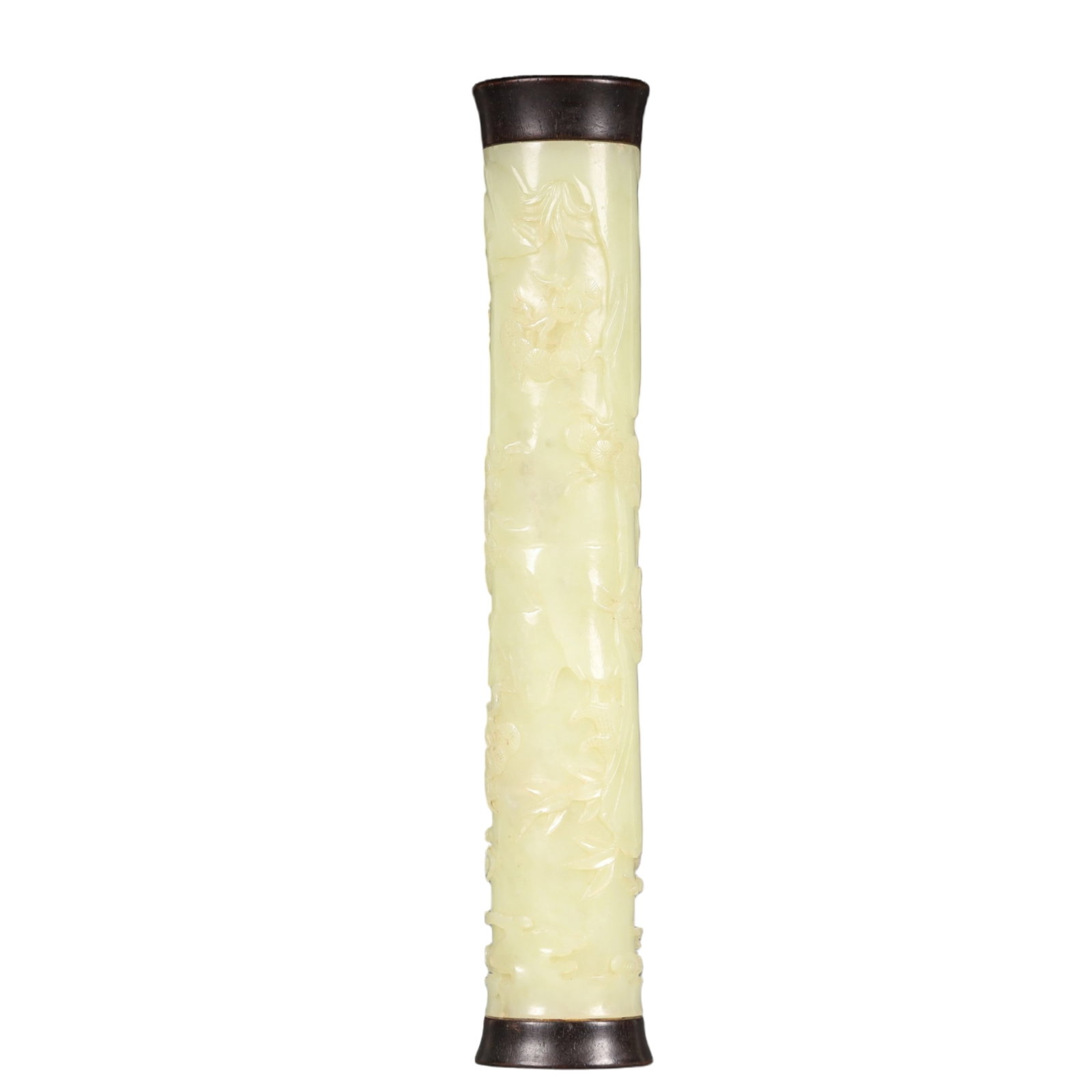 A Precious White Jade Pine Pattern Ornament: A Precious White Jade Pine Pattern Ornament,Qing Dynasty, China,Size:1.7inx9.3in Weight:318.1g 白玉松树纹摆件,中国清代