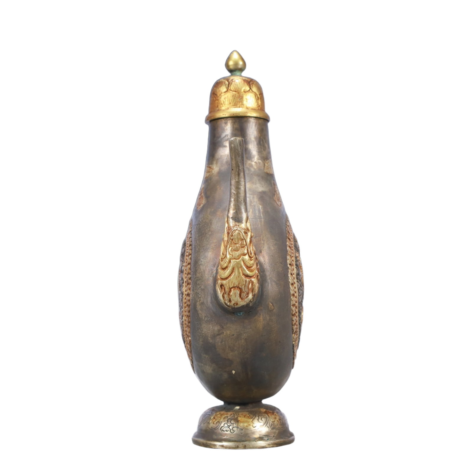 A Rare Gilt Silver Dragon Pattern Ewer - 3