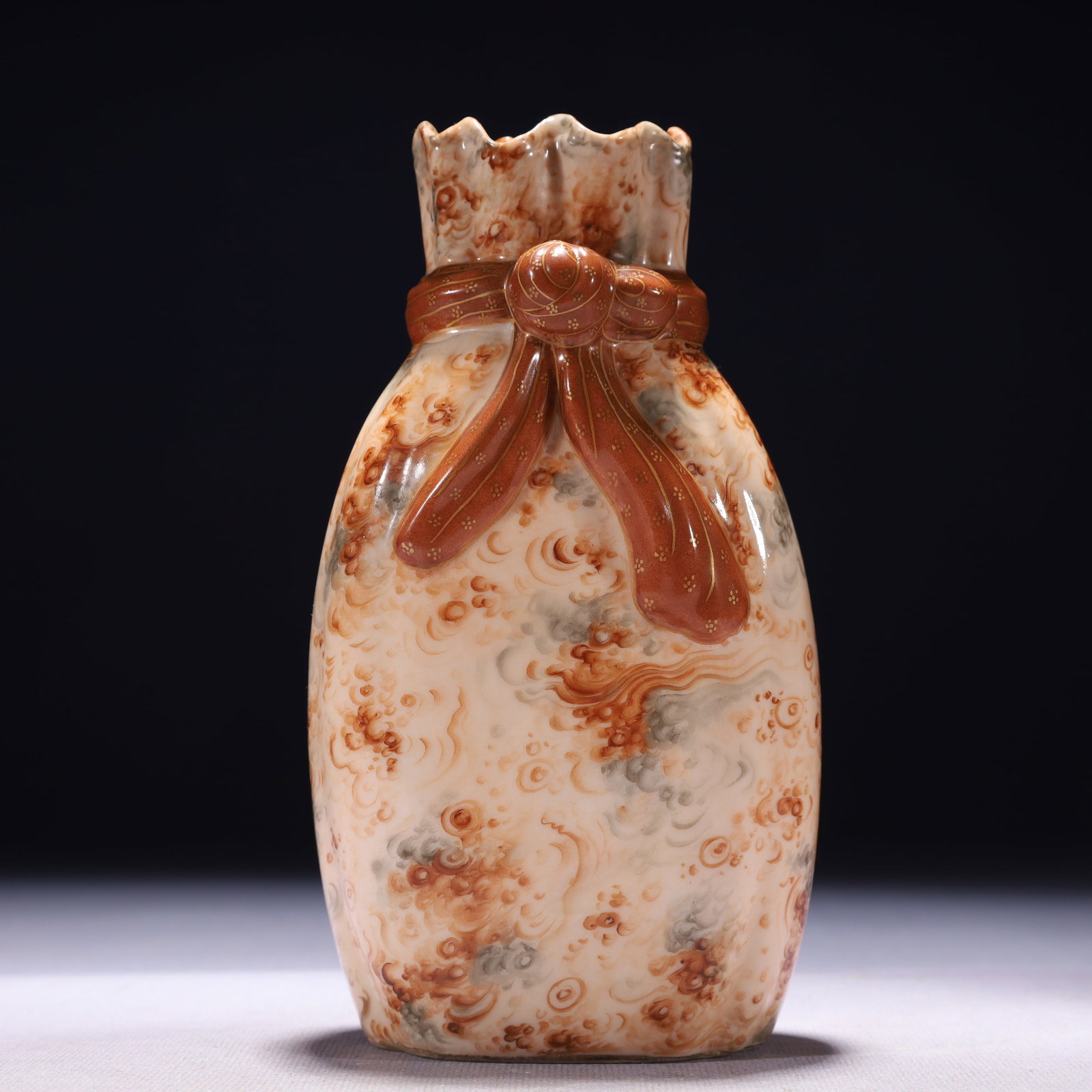 An Exquisite Marble Glazed Vase,with poem: An Exquisite Marble Glazed Vase,with poem,Qing Dynasty,China,Yongzheng Four-character Mark,Size:3.9inx2.2inx6.7in,Weight:550g 石纹釉瓶,带诗文,中国
