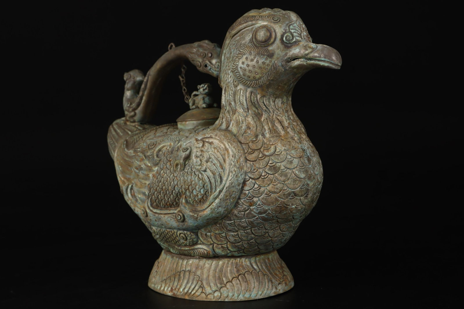 An Exquisite Silver Bird Loop-Handled Pot - 2