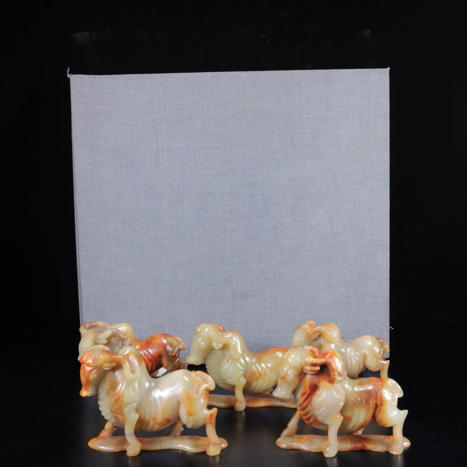 A Set of Fine White Jade Buffalo Ornaments: A Set of Fine White Jade Buffalo Ornaments,Qing Dynasty,China,Size:6.3inx1.6inx3.5in,Weight:2600g 一套白玉牛摆件,中国清代