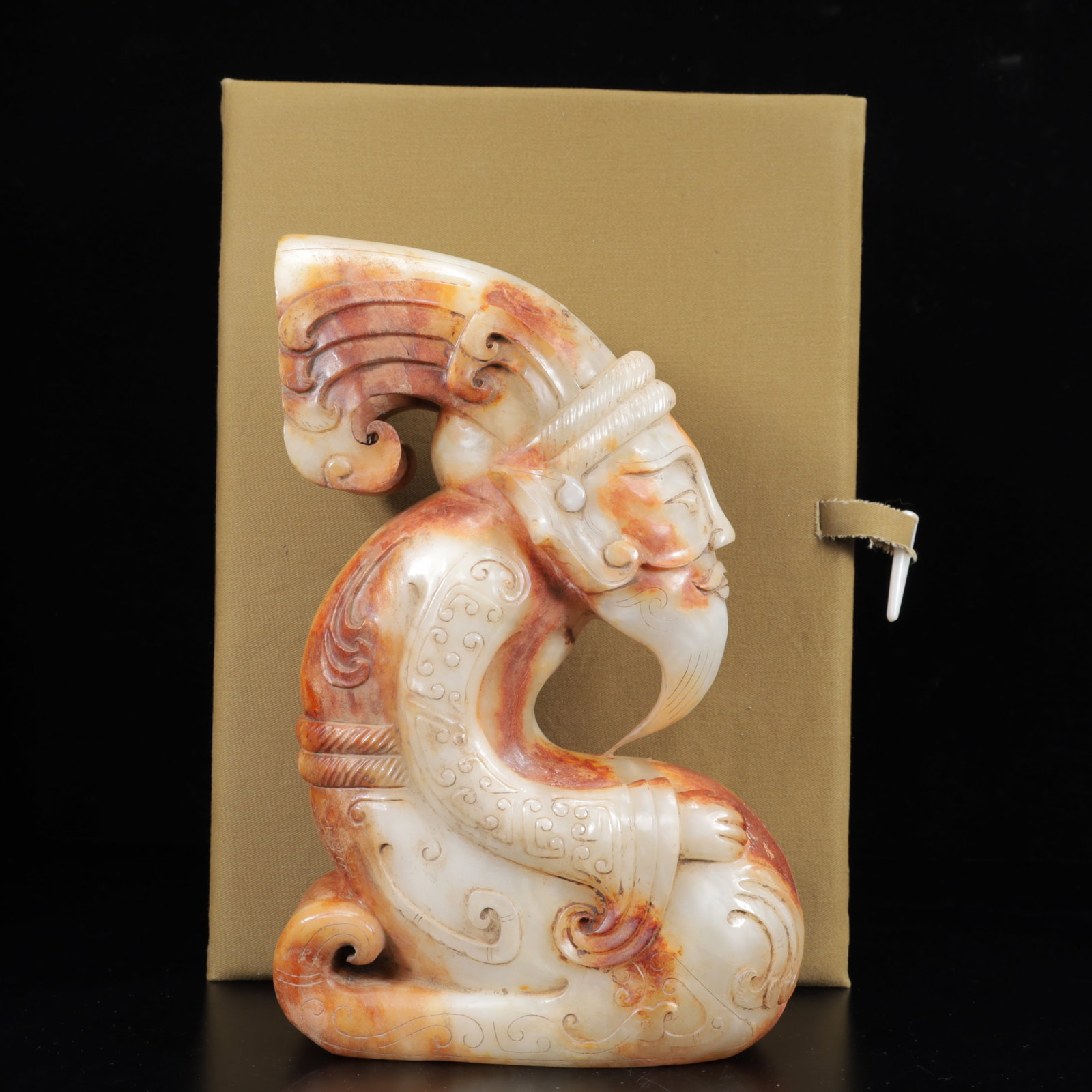An Exquisite White Jade Figure Ornament: An Exquisite White Jade Figure Ornament,Qing Dynasty,China,Size:6.7inx1.6inx10in,Weight:4650g 白玉人物摆件,中国清代