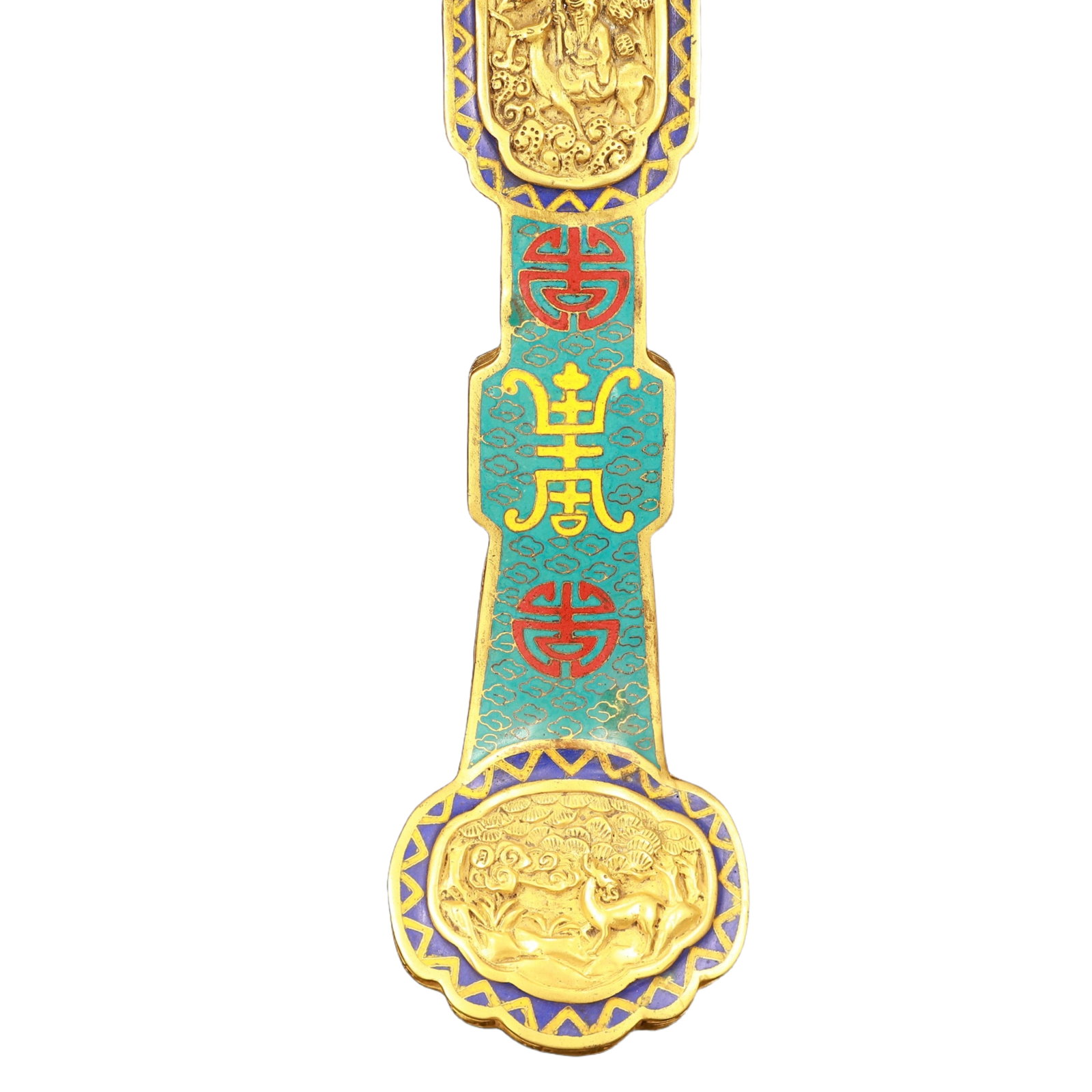 A Huge Cloisonne Figure Pattern Ruyi - 4