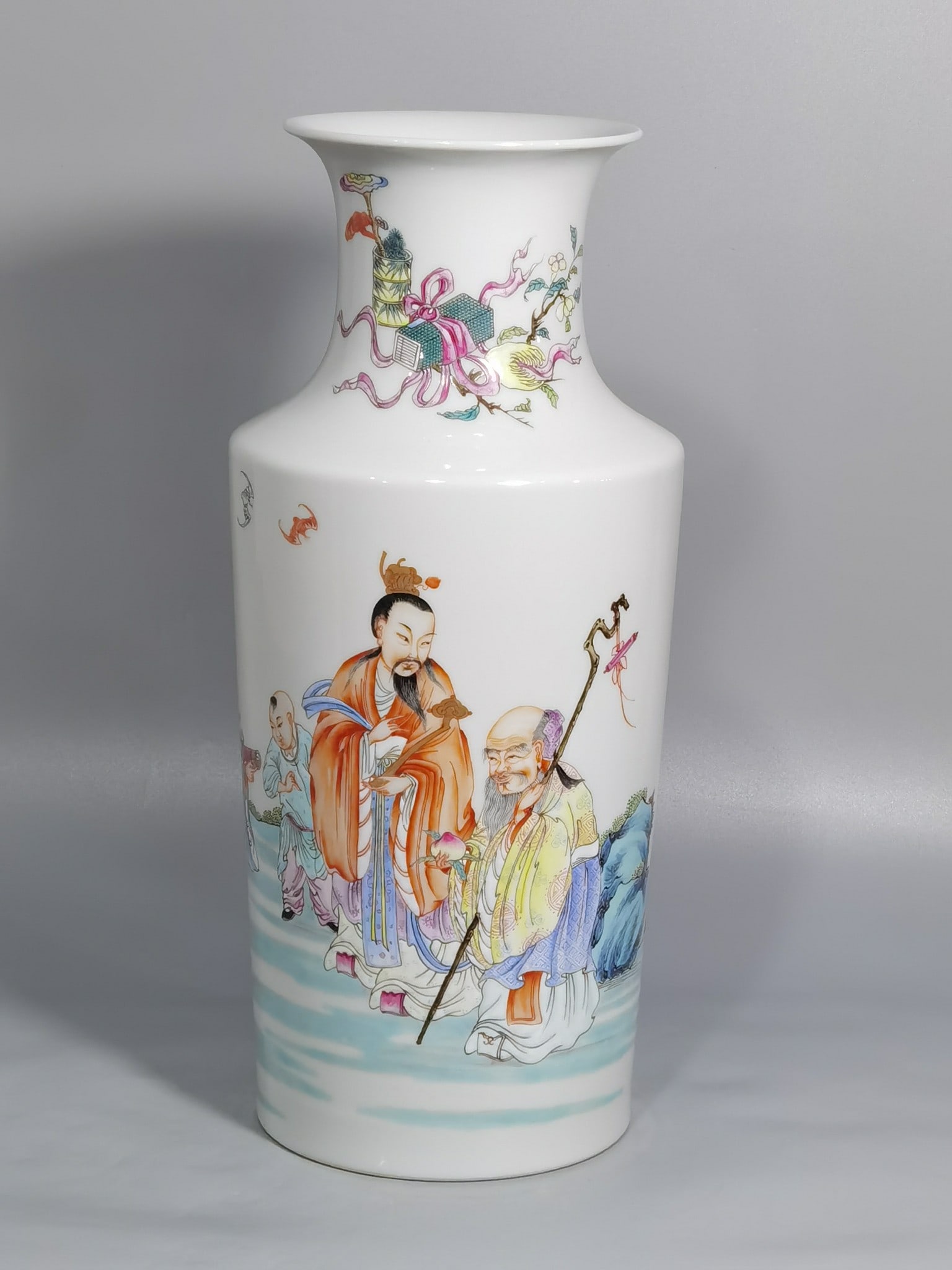 A Rare Famille-Rose Character and Story Pattern Vase (1 of 9)