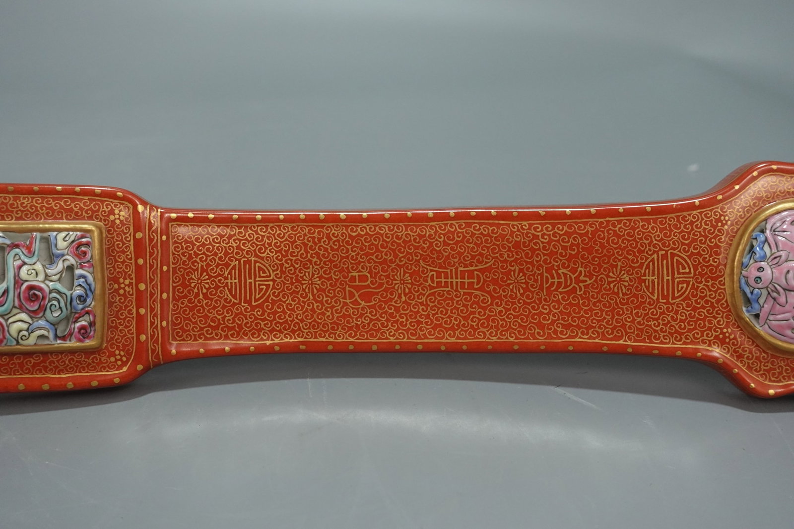 A Huge Iron-Red Landscape Pattern Ruyi - 6
