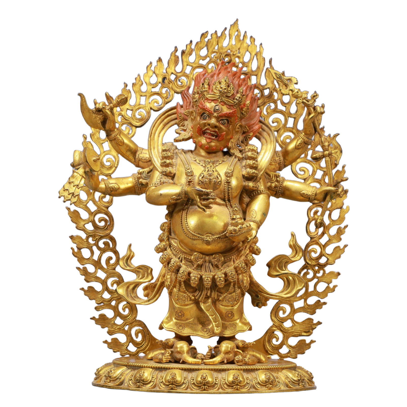 A Solemn Gilt Bronze Statue of Vajra: A Solemn Gilt Bronze Statue of Vajra,Ming Dynasty, China,Size:9.1inx4.3inx12.2in Weight:4550g 铜鎏金金刚像,中国明代
