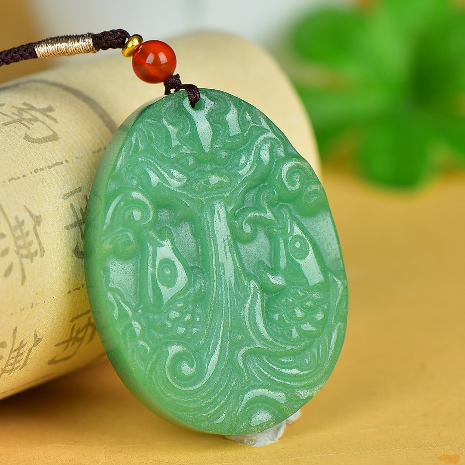 An Exquisite Jasper Dragon Pattern Pendant - 2