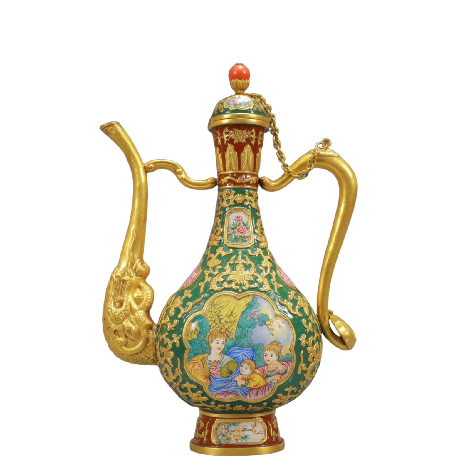 An Exquisite Painted Enamel Figure Pattern Ewer (1 of 11)