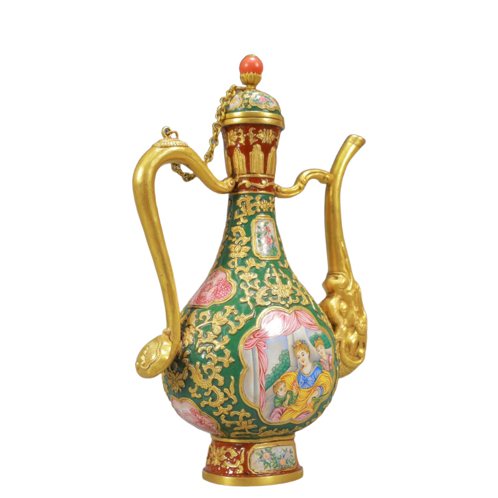 An Exquisite Painted Enamel Figure Pattern Ewer - 6