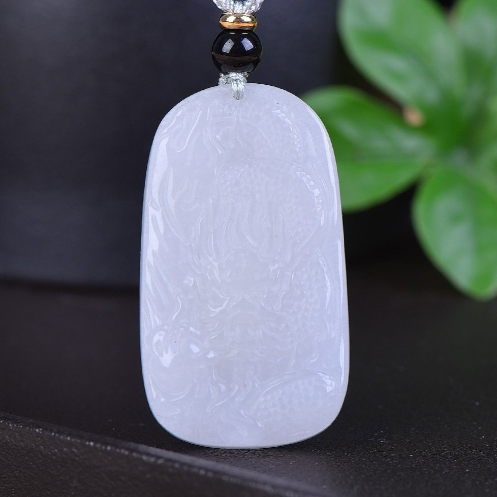 An Exquisite Jadeite Dragon Pattern Pendant: An Exquisite Jadeite Dragon Pattern Pendant,Size:25mmx45mm 翡翠龙纹挂件