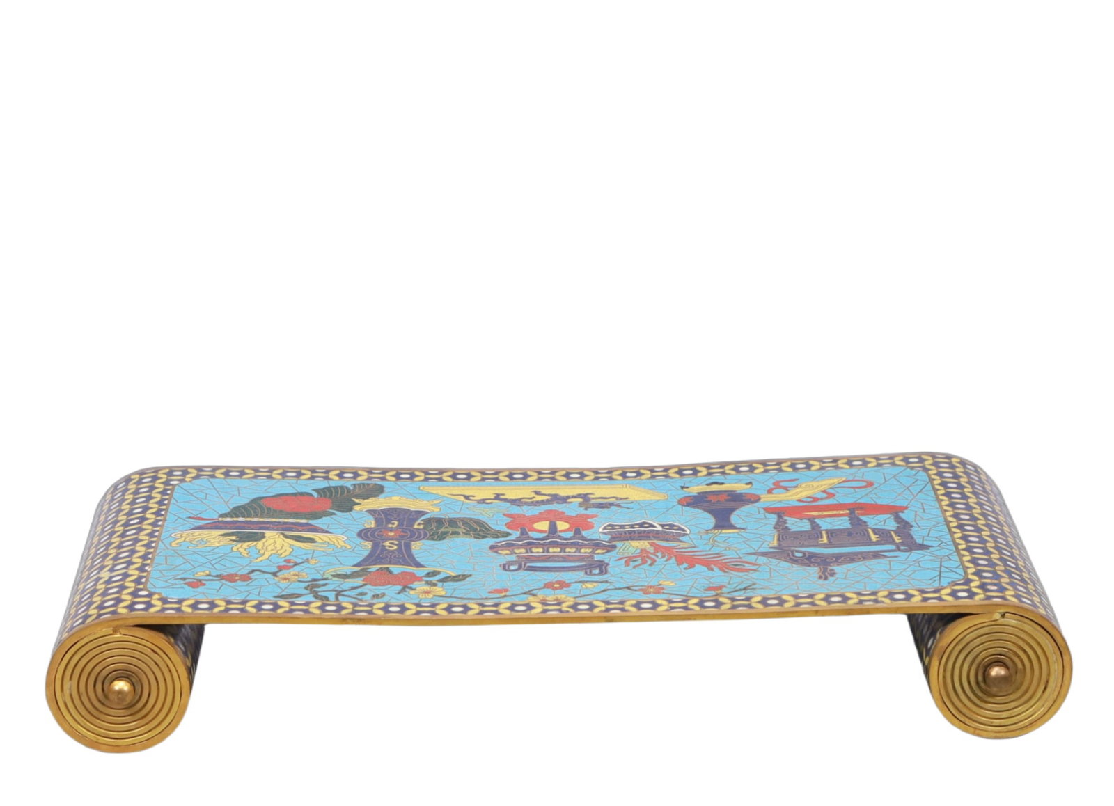 A Rare Cloisonne Flower Pattern End Table - 4