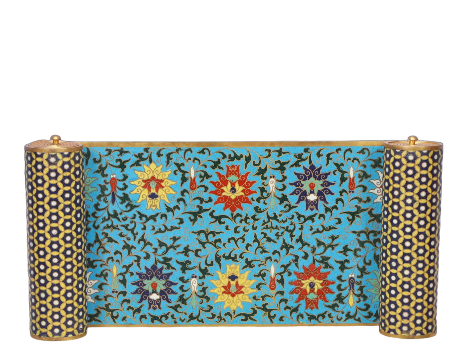 A Rare Cloisonne Flower Pattern End Table - 7