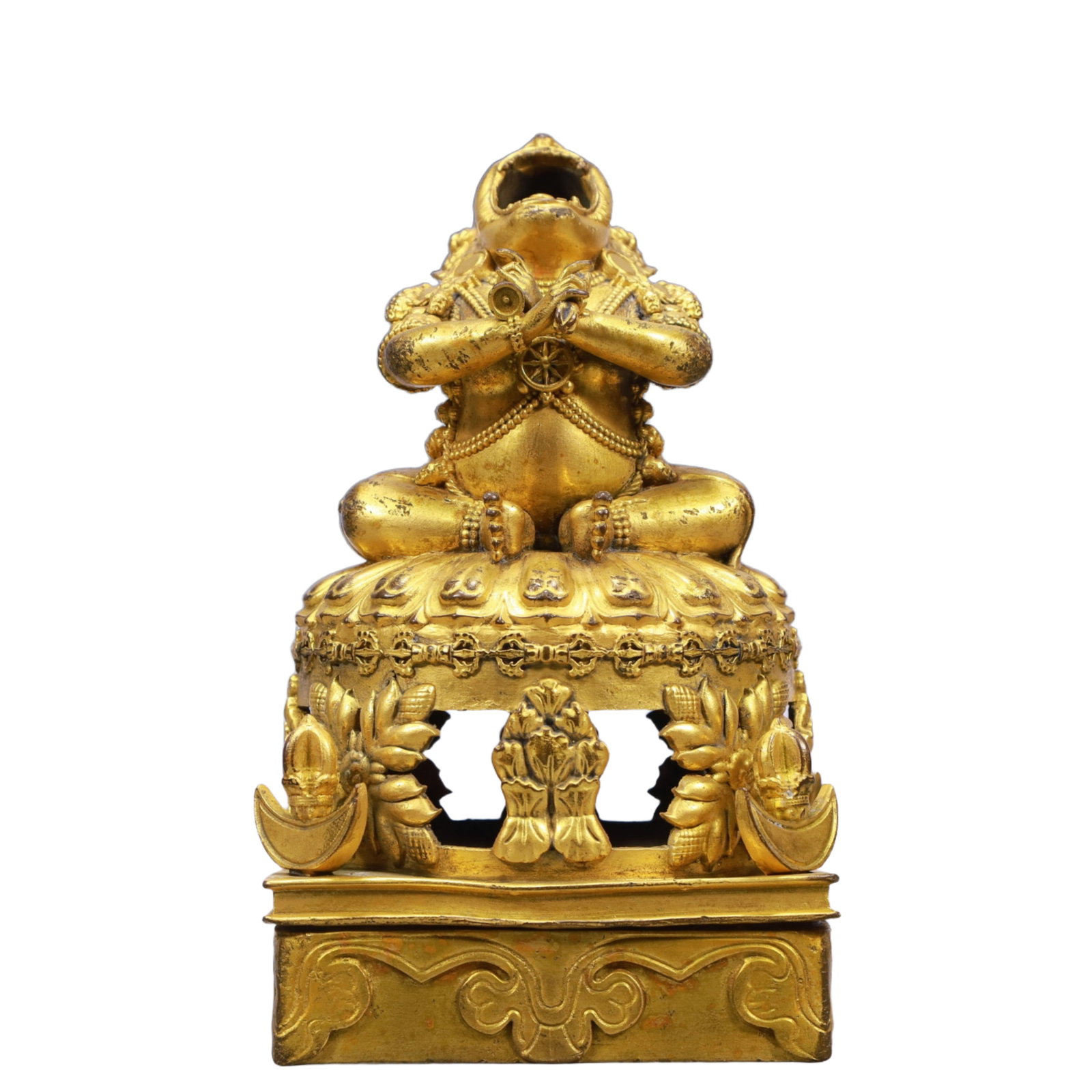 An Exquisite Gilt Bronze Statue of Vajra: An Exquisite Gilt Bronze Statue of Vajra ,Ming Dynasty, China,Size:5.1inx9.1inx1003.9in Weight:2550g 铜鎏金金刚像,中国明代