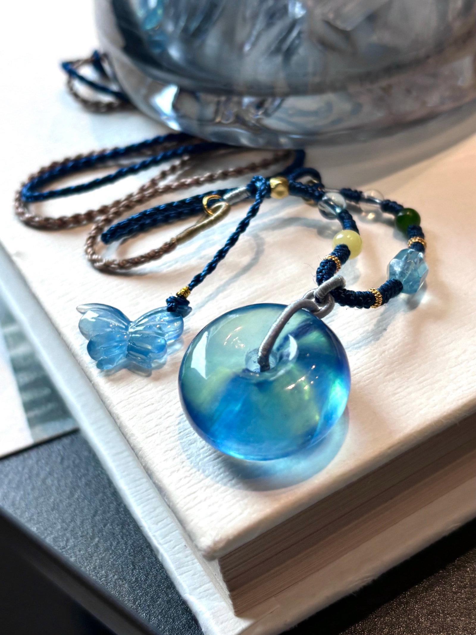 An Exquisite Aquamarine Necklace: An Exquisite Aquamarine Necklace,Size:21mmx13mm,Weight:11g 海蓝宝项链