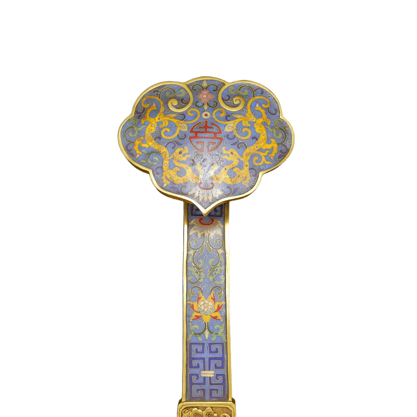 A Huge Cloisonne Dragon Pattern Ruyi - 2
