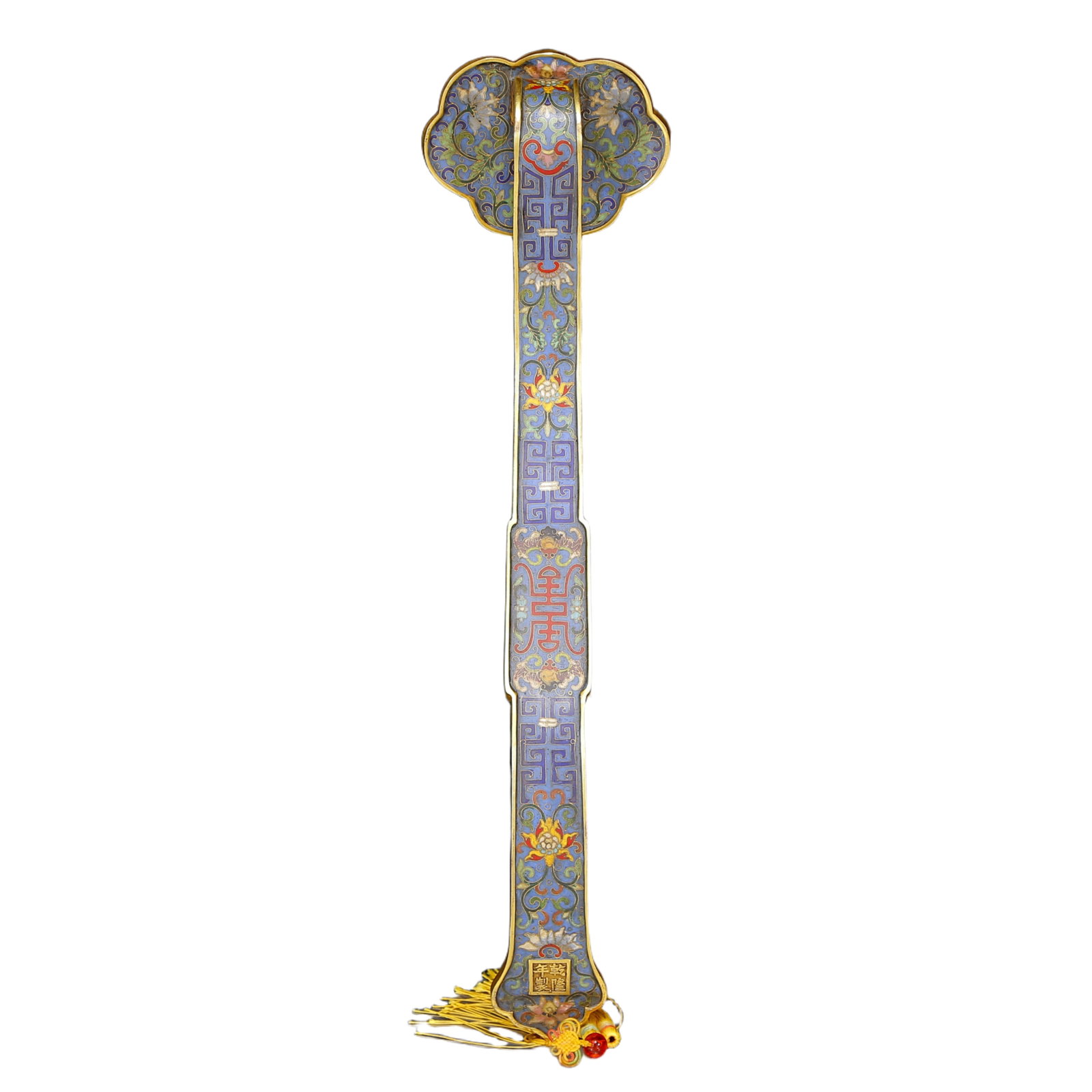 A Huge Cloisonne Dragon Pattern Ruyi - 5