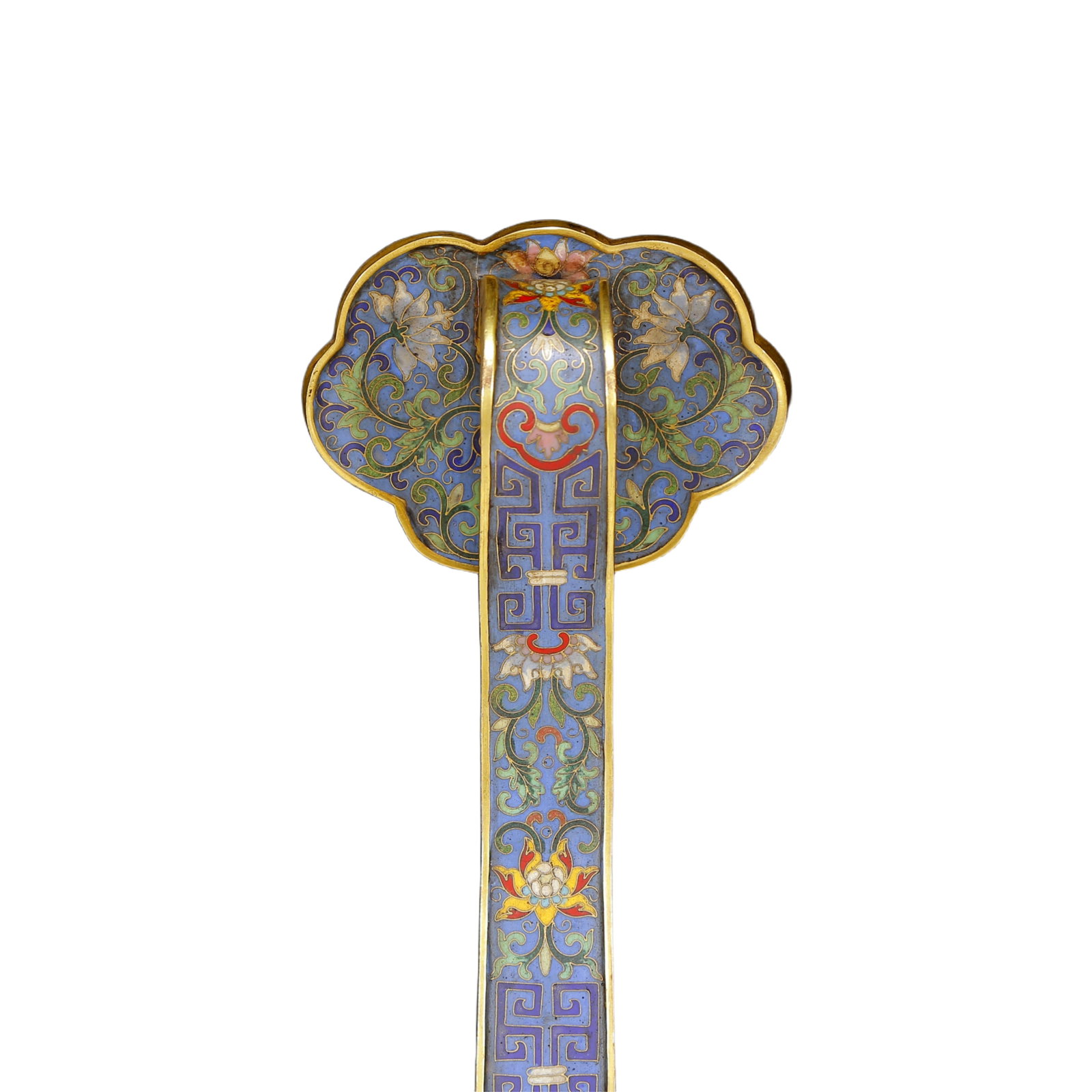 A Huge Cloisonne Dragon Pattern Ruyi - 6