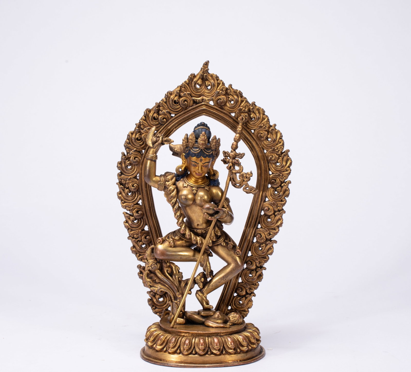 A Solemn Gilt Bronze Statue of Dakini (1 of 9)