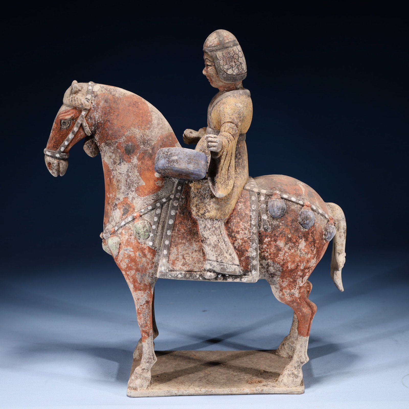 A Rare Tang Tri-Color Glazed Pottery Figure Riding Horse Ornaments (1 of 11)