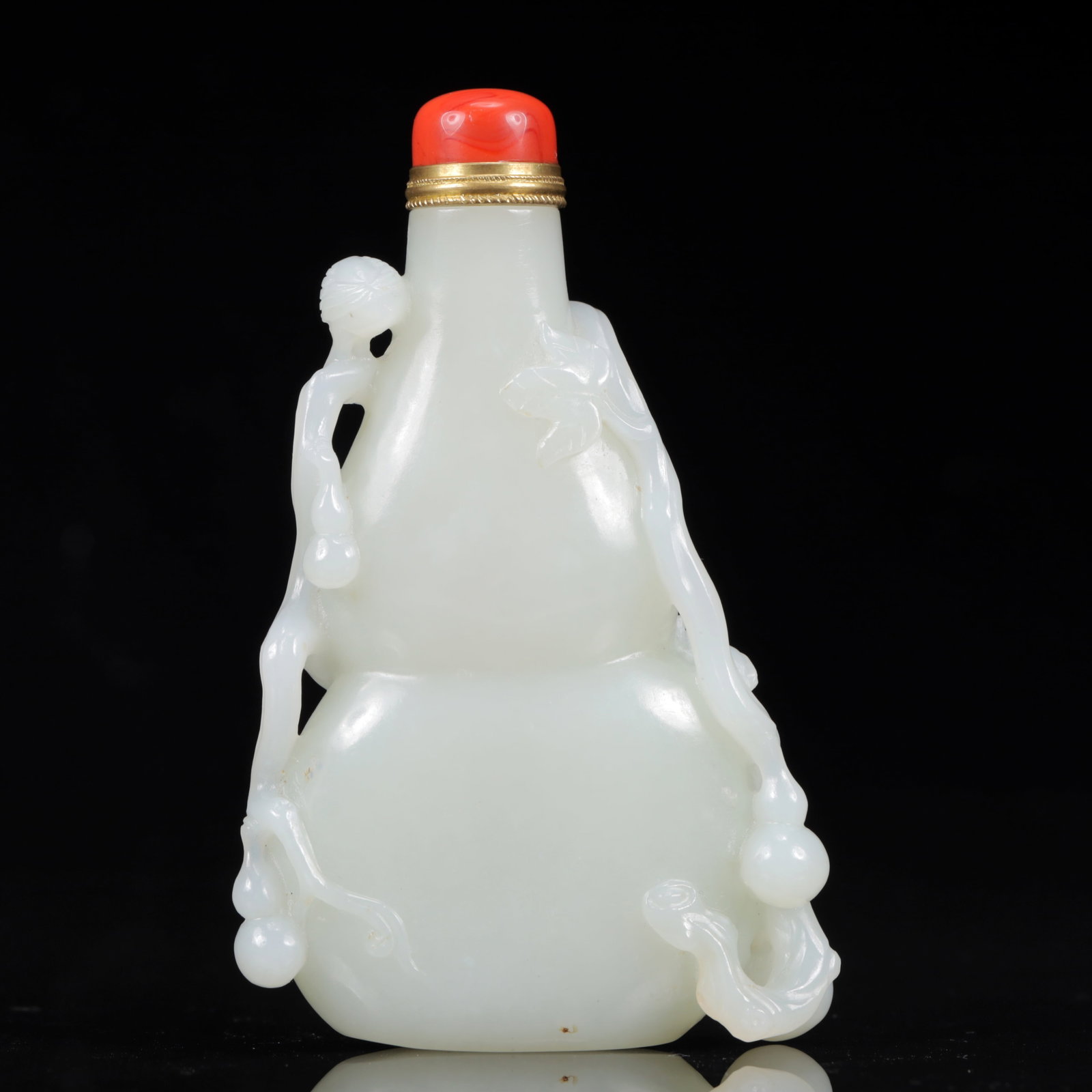 An Exquisite White Jade Gourd Pattern Snuff Bottle - 7