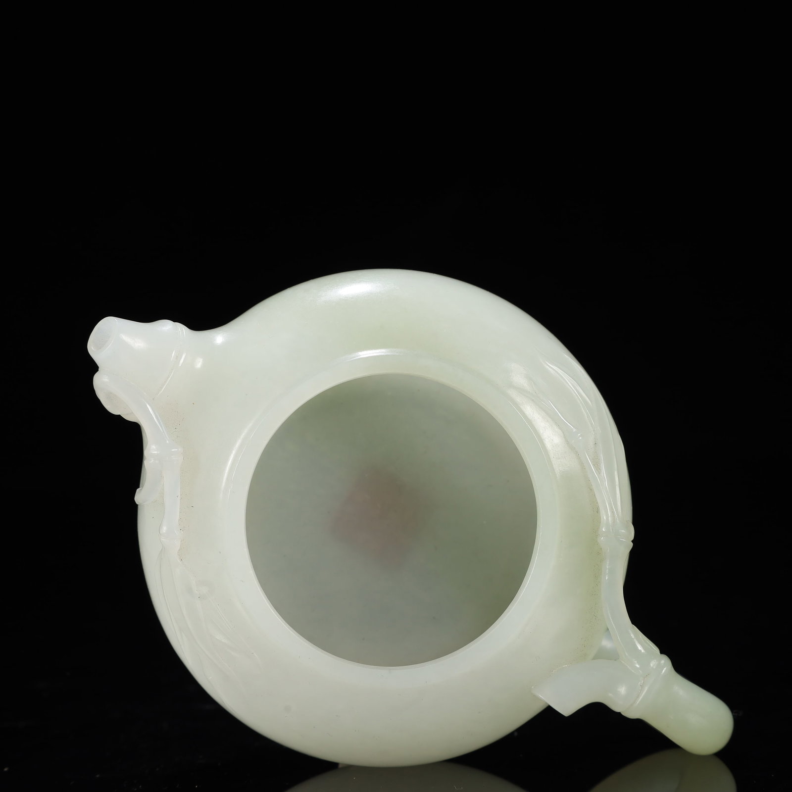 An Exquisite White Jade Bamboo Pattern Teapot - 9