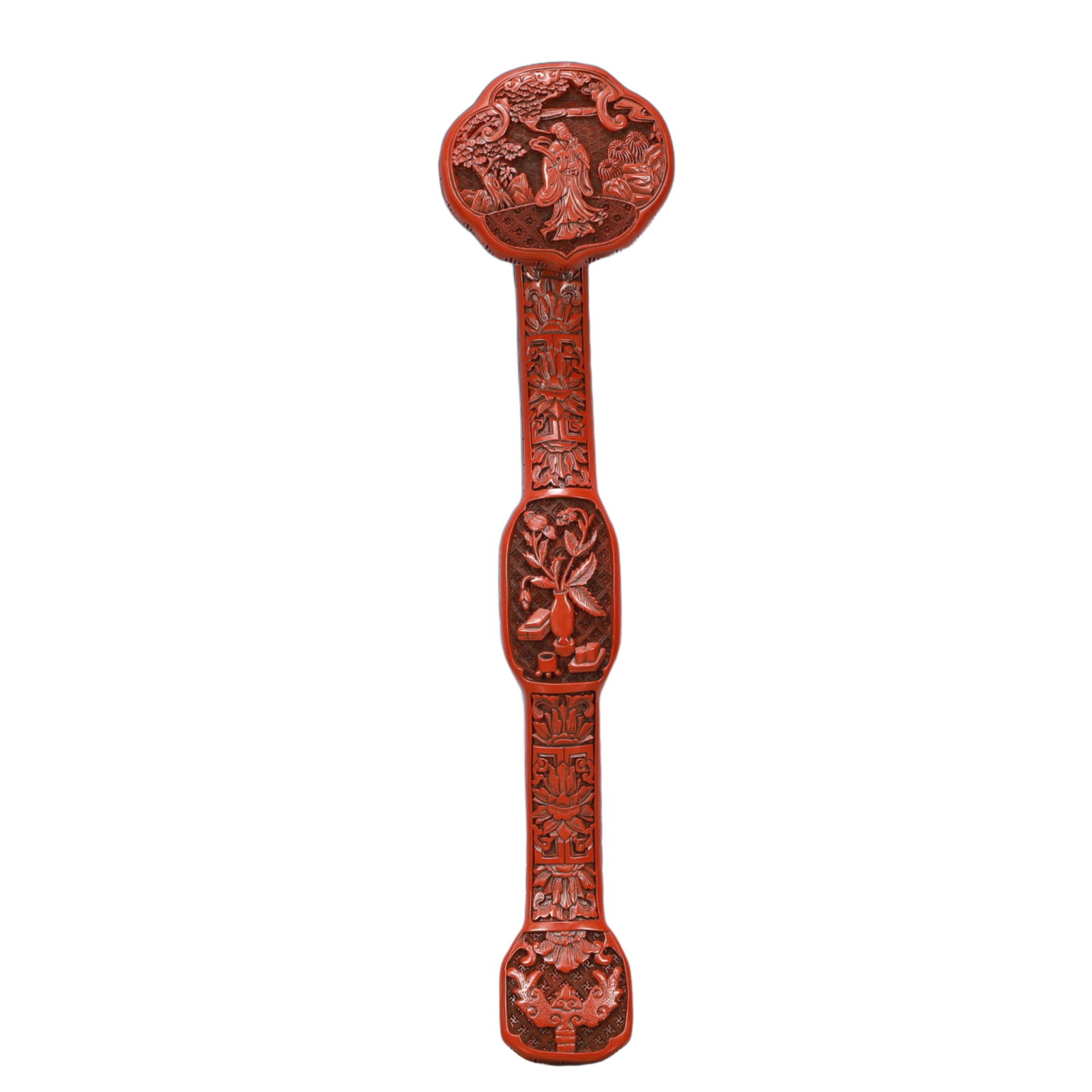 A Huge Carved Red Lacquer Figure Pattern Ruyi (1 of 7)
