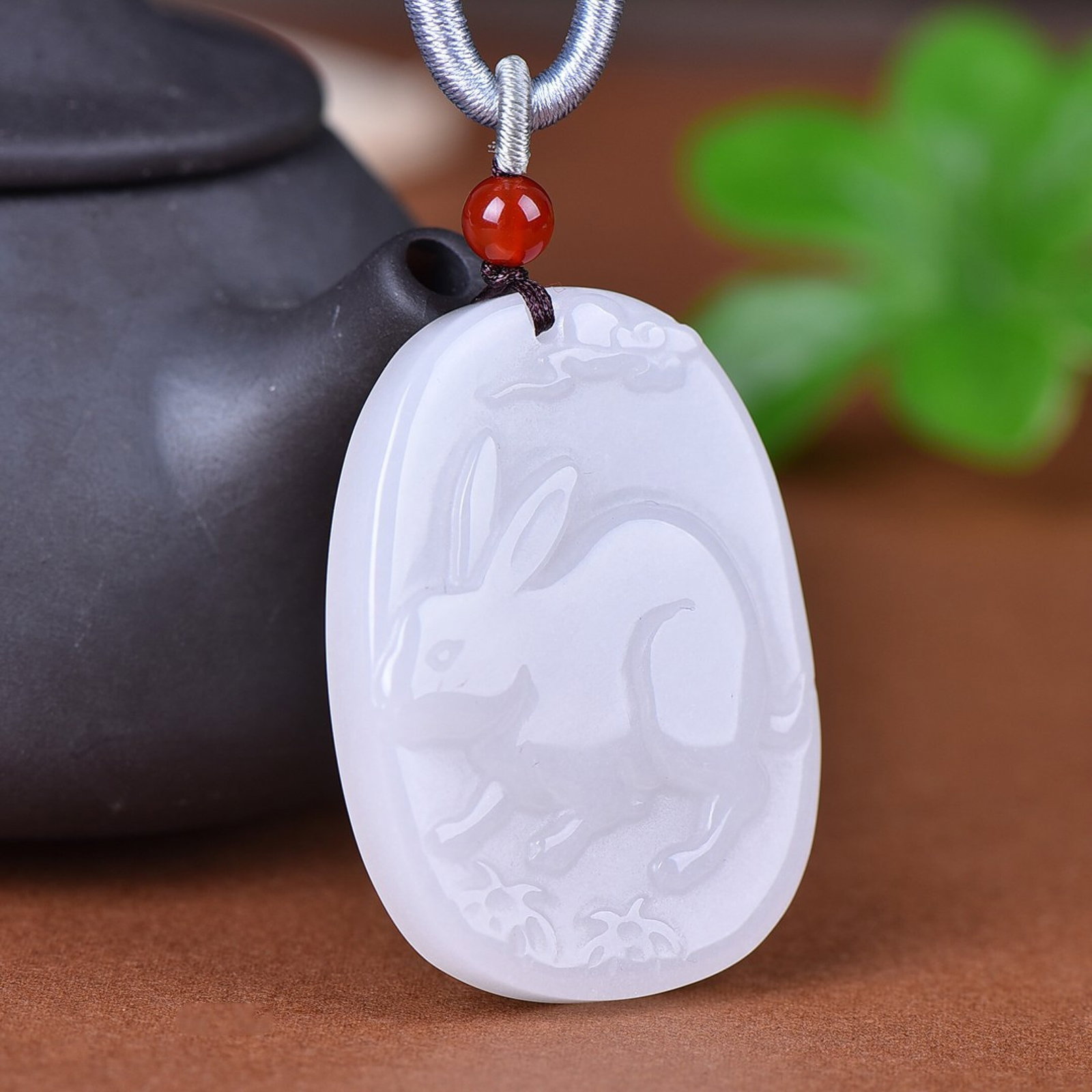 An Exquisite Jadeite Rabbit Pattern Pendant - 2