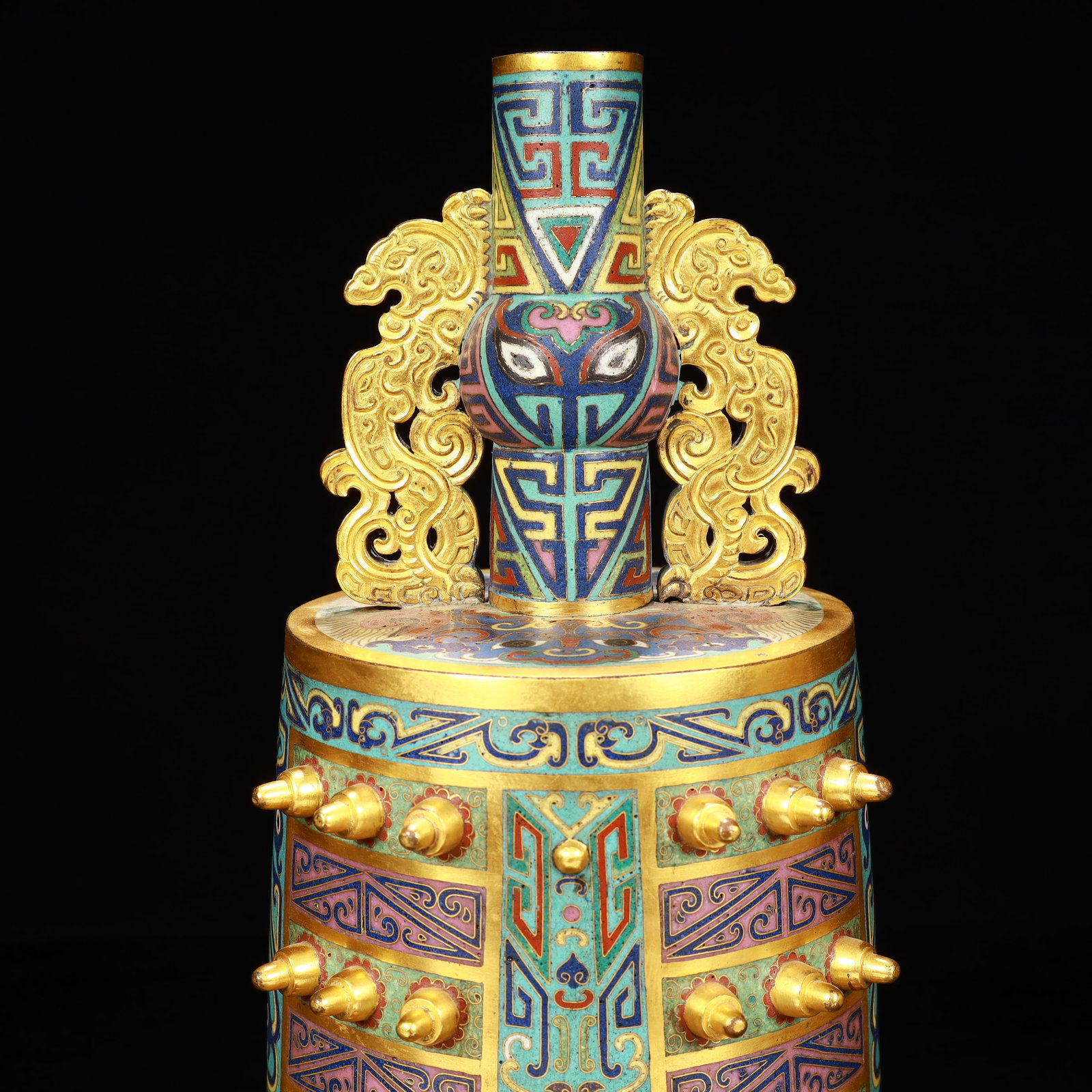 An Exquisite Cloisonne Beast-Face Pattern Chime - 2