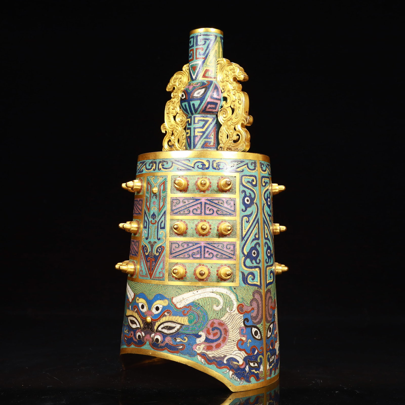 An Exquisite Cloisonne Beast-Face Pattern Chime - 4