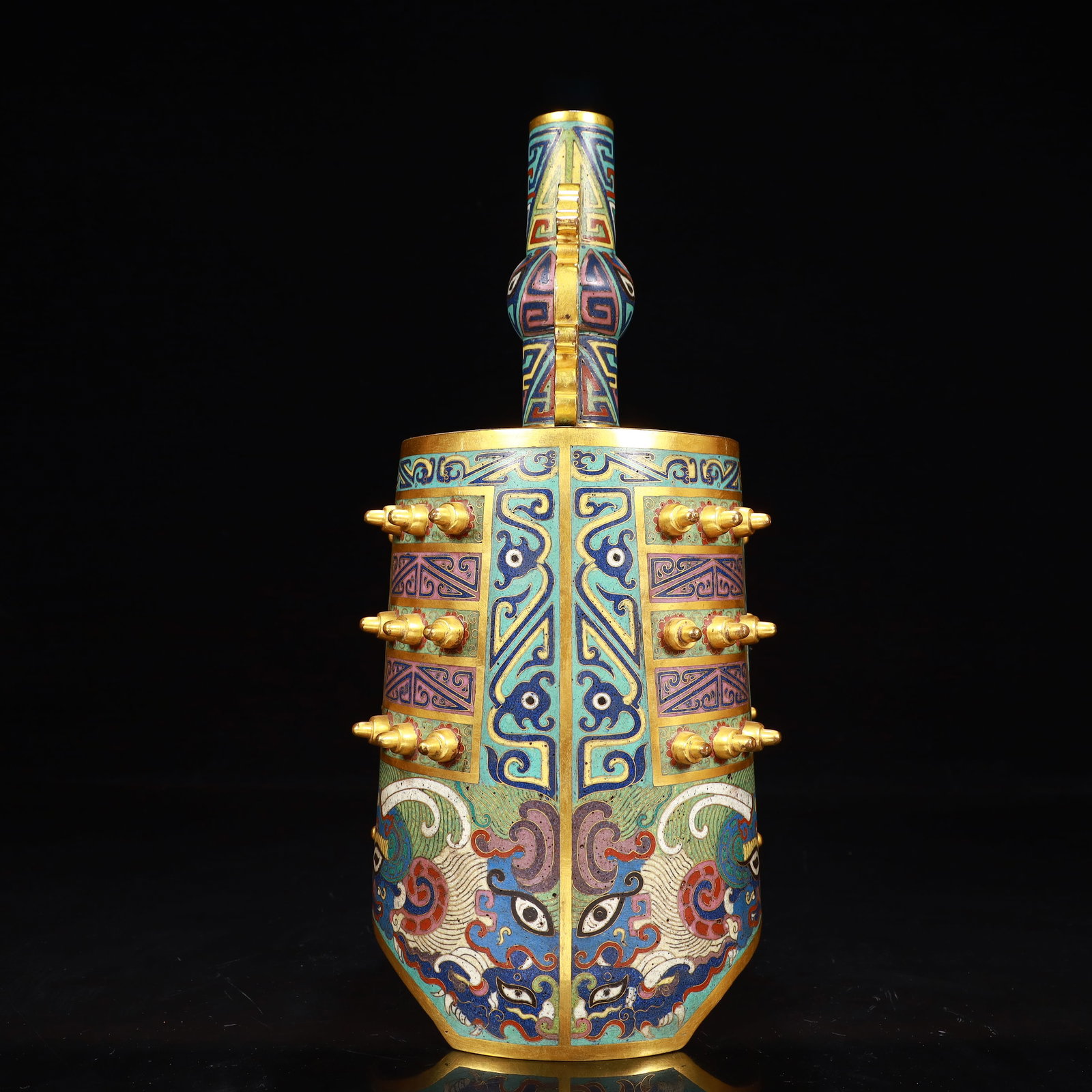 An Exquisite Cloisonne Beast-Face Pattern Chime - 7