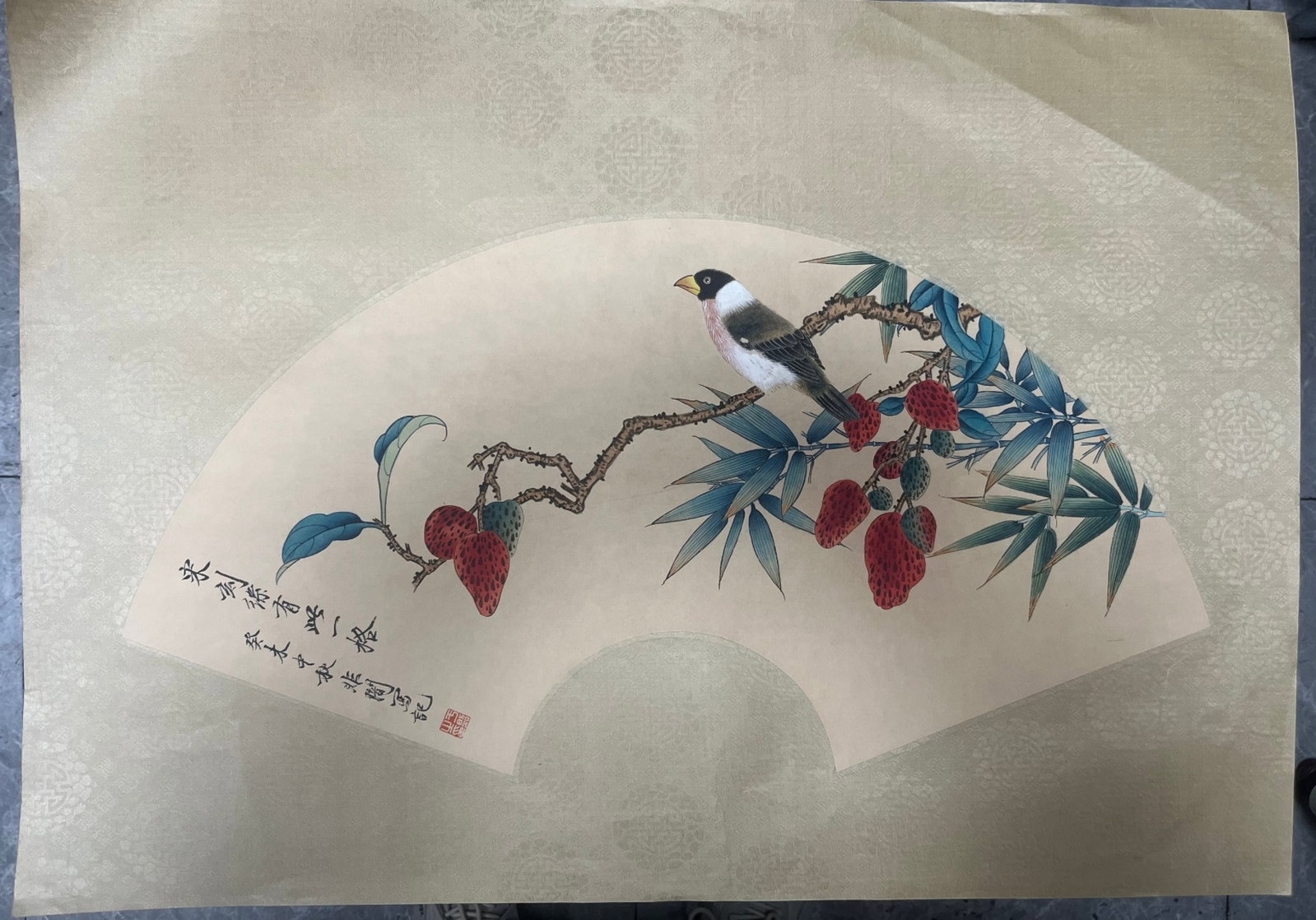 A Chinese Ink Painting of Flower and Bird on Paper: A Chinese Ink Painting of Flower and Bird on Paper,Yu Feian 一幅中国水墨花鸟画,于非闇