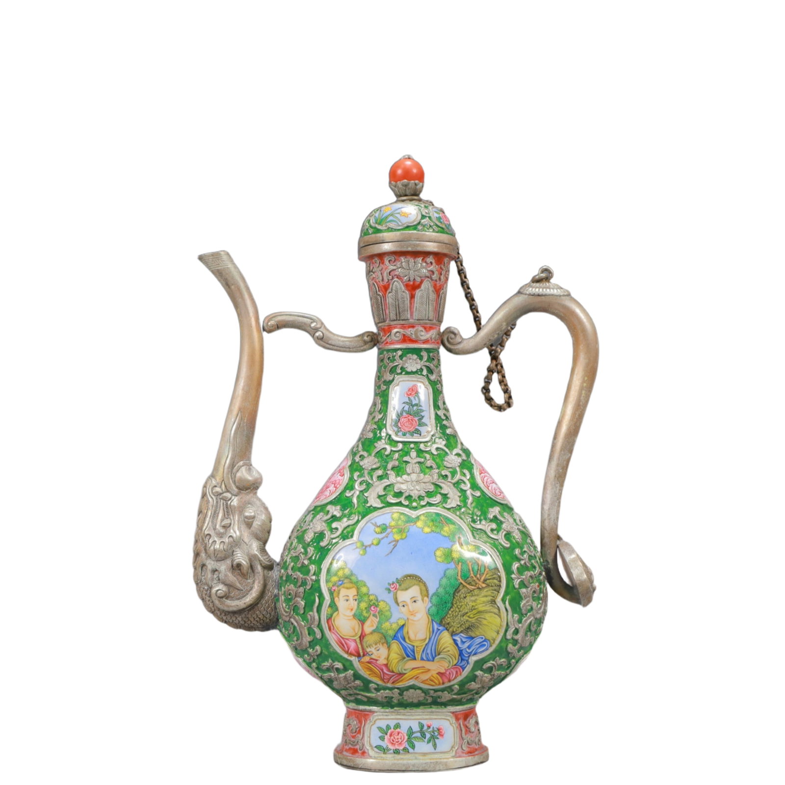 An Exquisite Painted Enamel Figure Pattern Ewer (1 of 10)