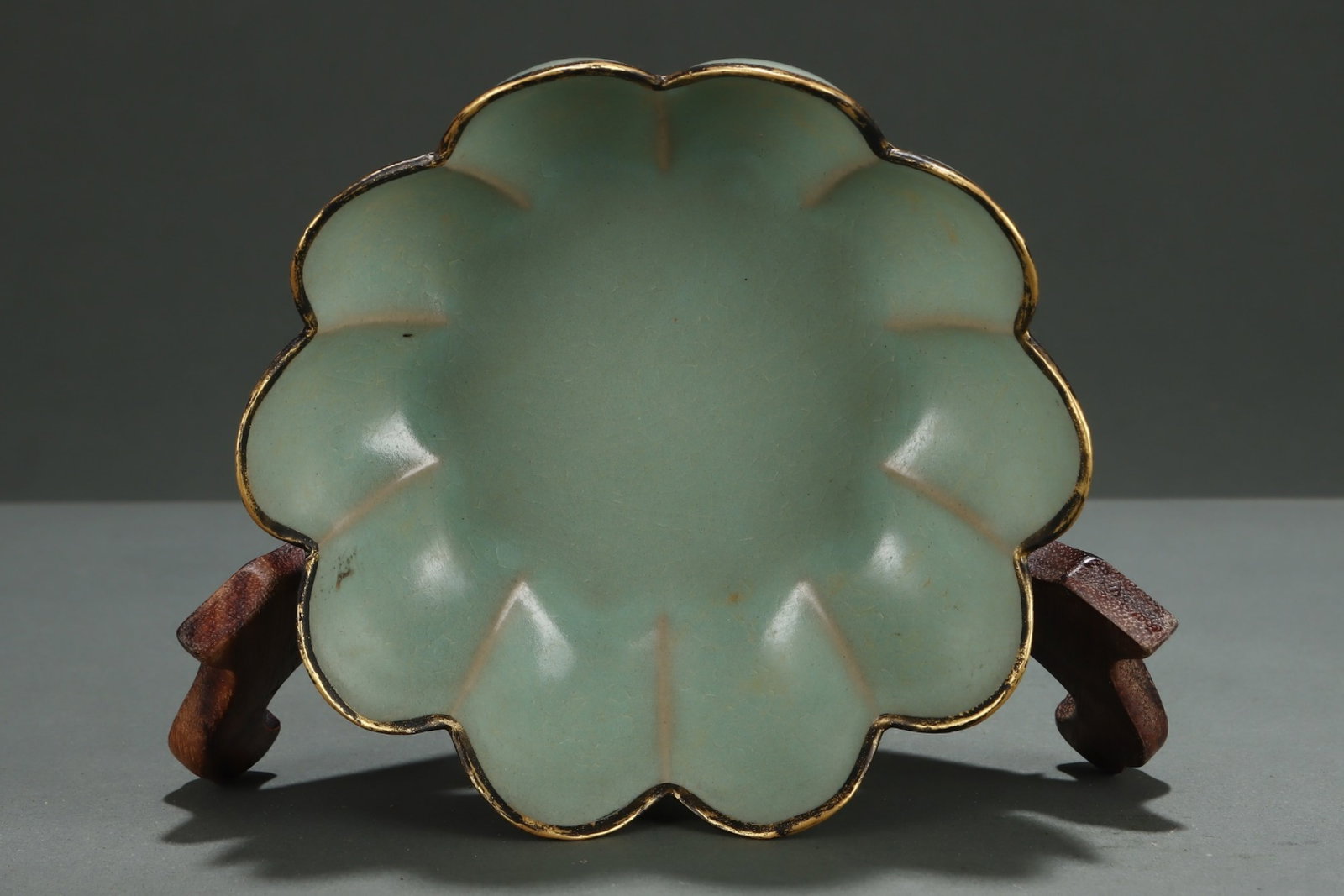 An Exquisite Ru yao Sky Blue Glazed Bowl,with an Imperial Poem by Emperor Qianlong: An Exquisite Ru yao Sky Blue Glazed Bowl,with an Imperial Poem by Emperor Qianlong,Song Dynasty,China,Size:2.4inx7in