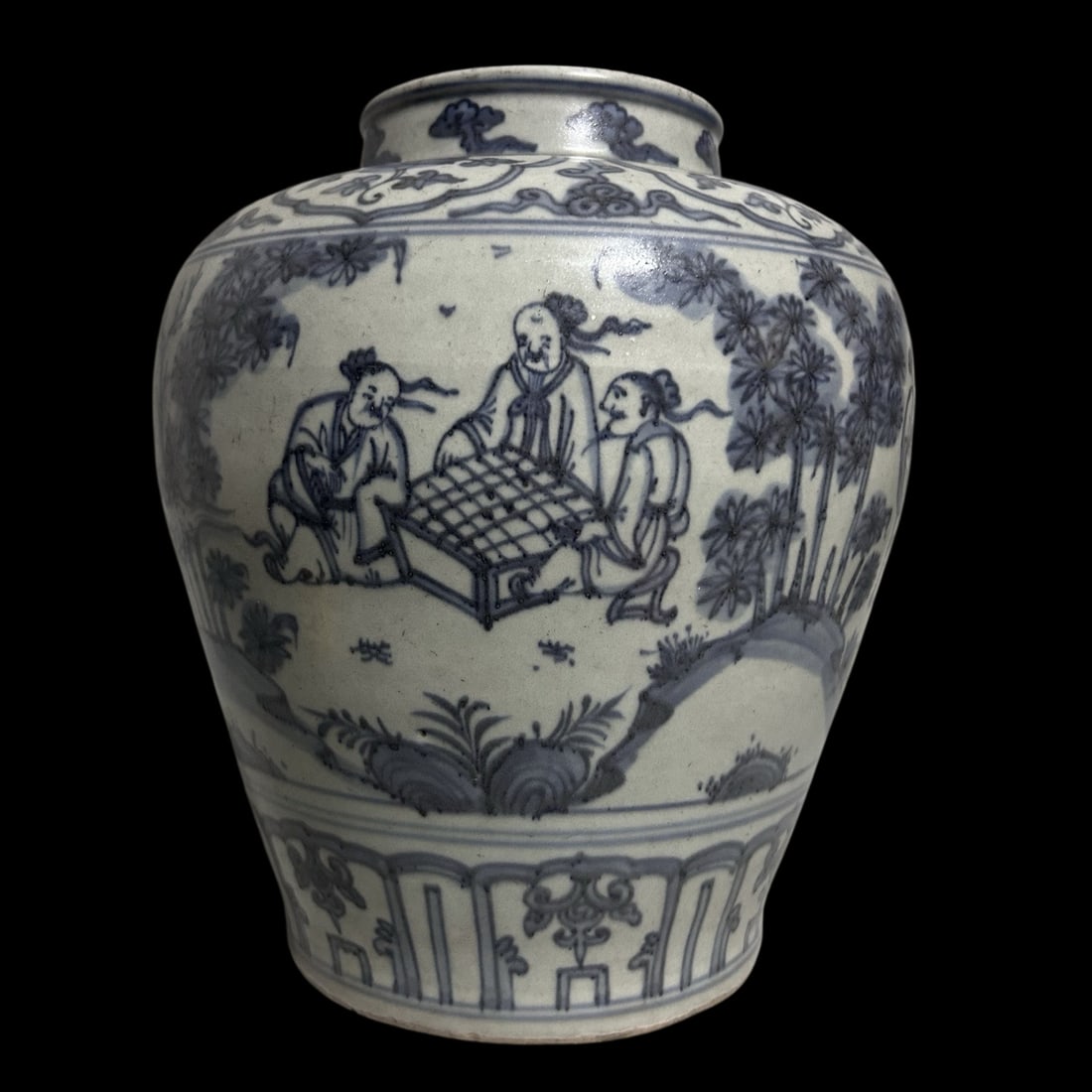 A Rare Blue and White Character and Story Pattern Jar (1 of 7)