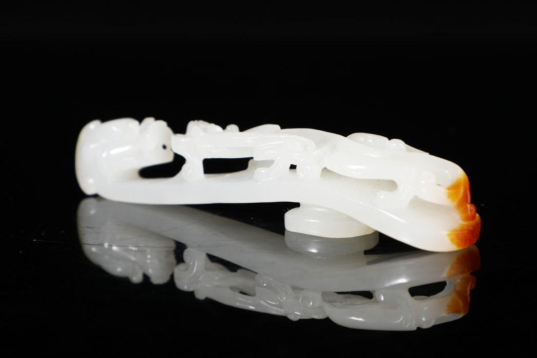 An Exquisite White Jade Dragon Pattern Hook (1 of 10)