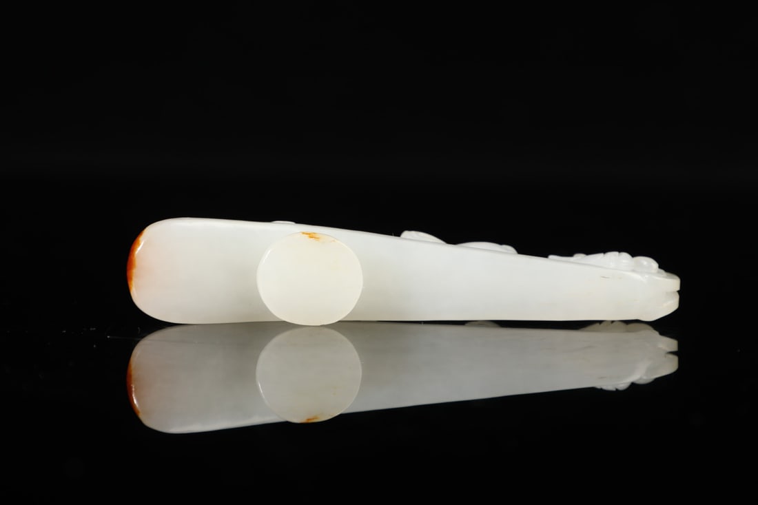 An Exquisite White Jade Dragon Pattern Hook - 5