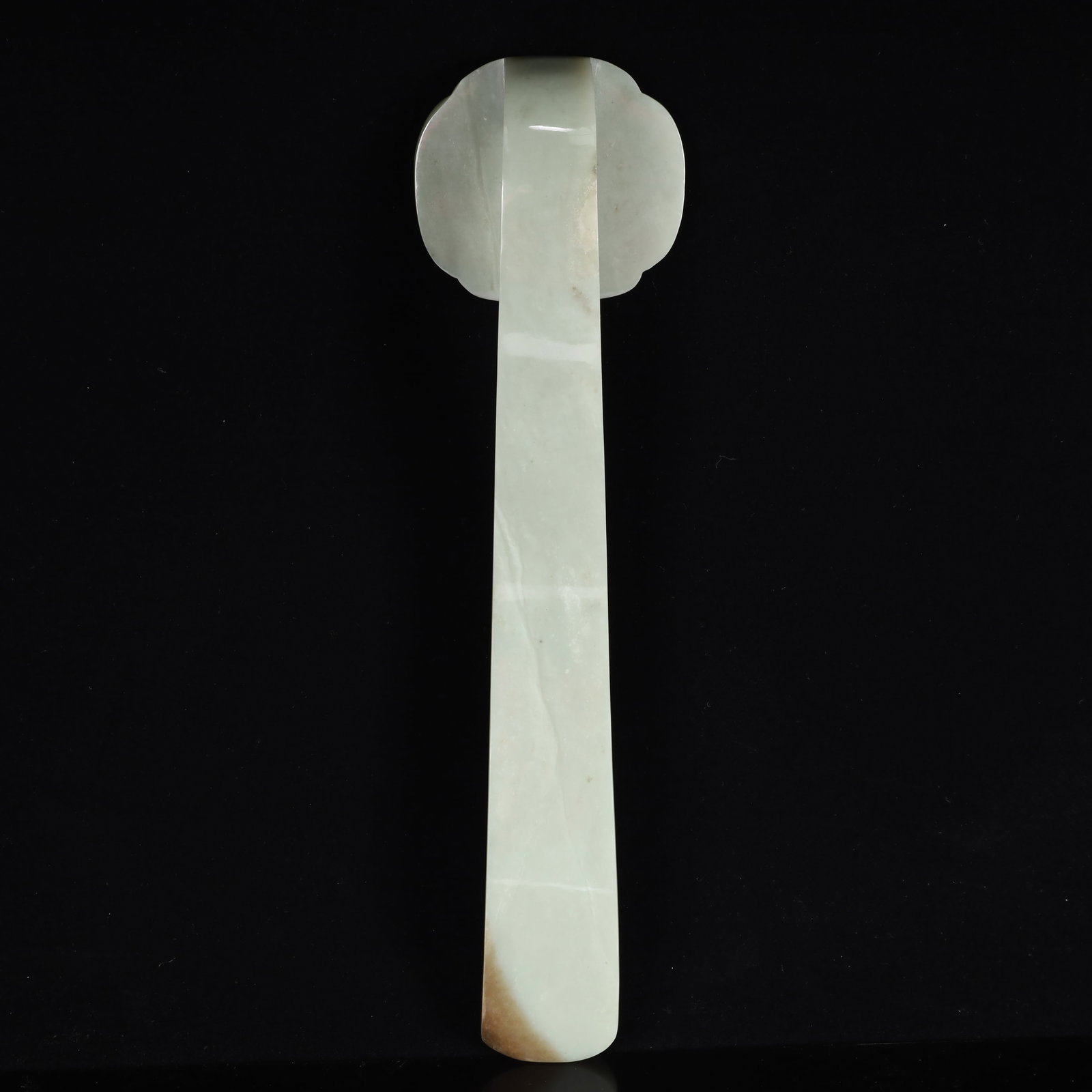 A Rare White Jade Flower Pattern Ruyi - 5