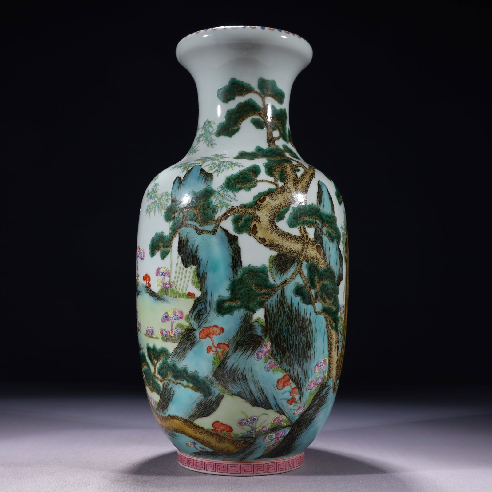 An Exquisite Enamel Painted Gold Landscape Pattern Vase (1 of 14)