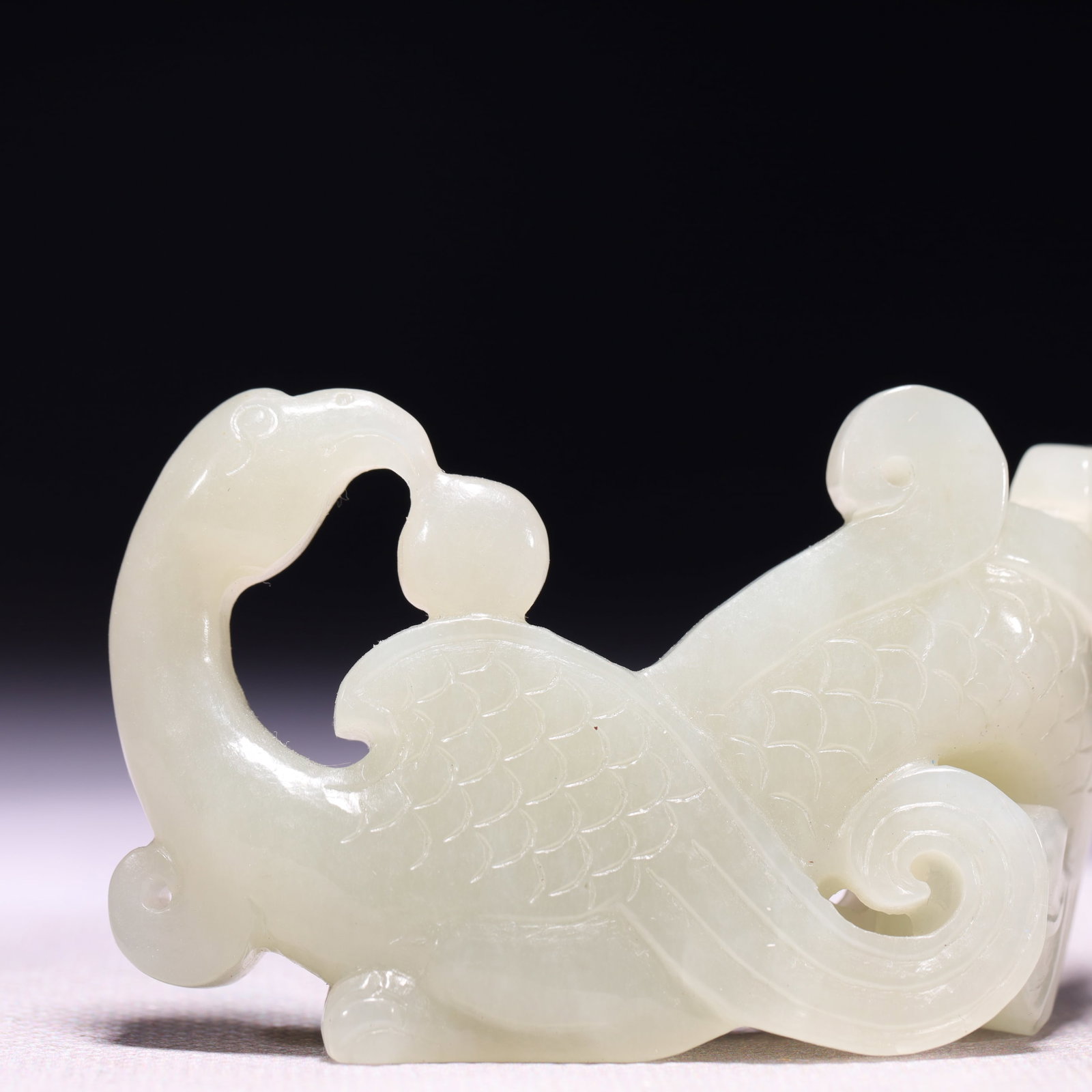 A Rare White Jade Phoenix Pattern Ornament - 2