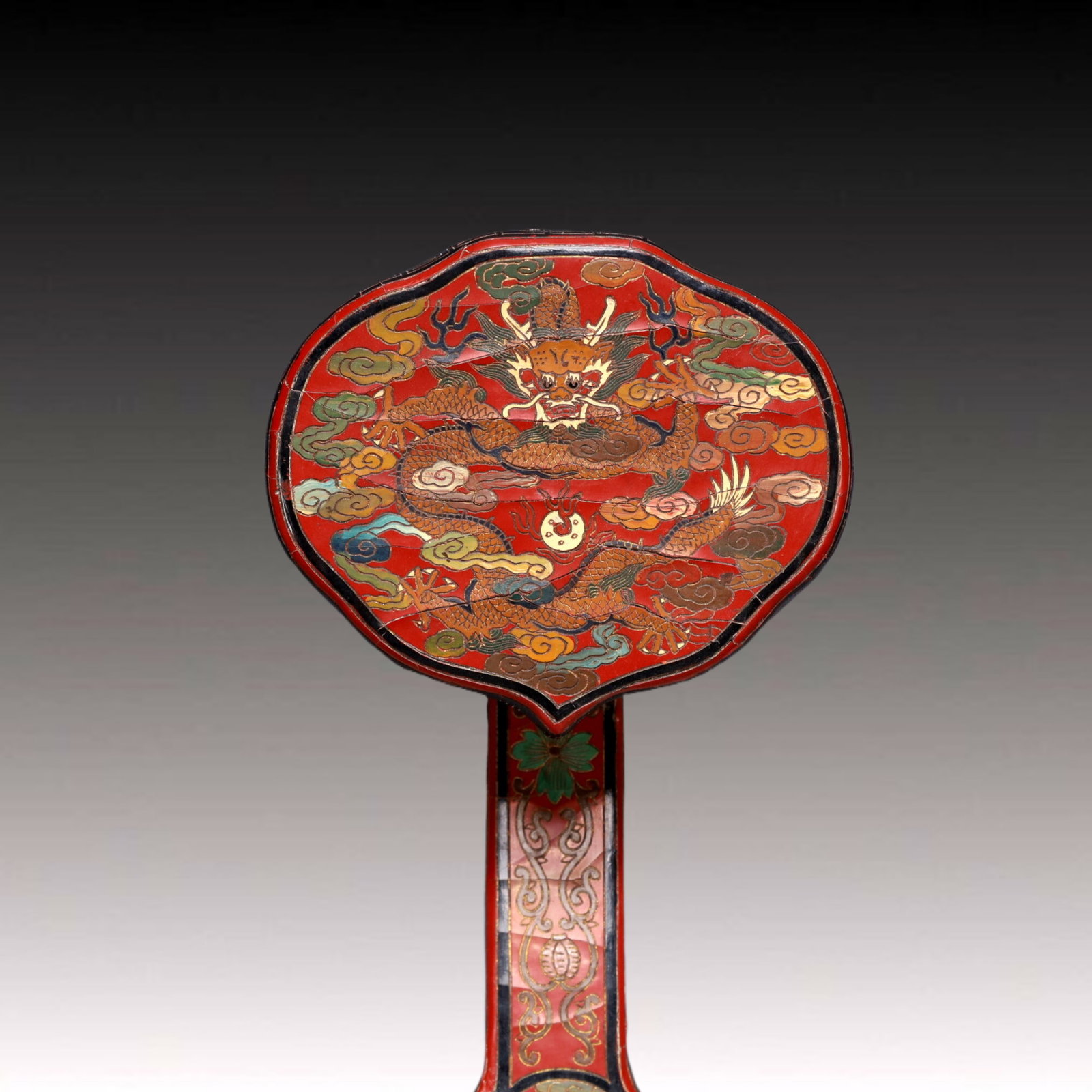 A Exquisite Carved Red Lacquer Dragon Pattern Ruyi - 2