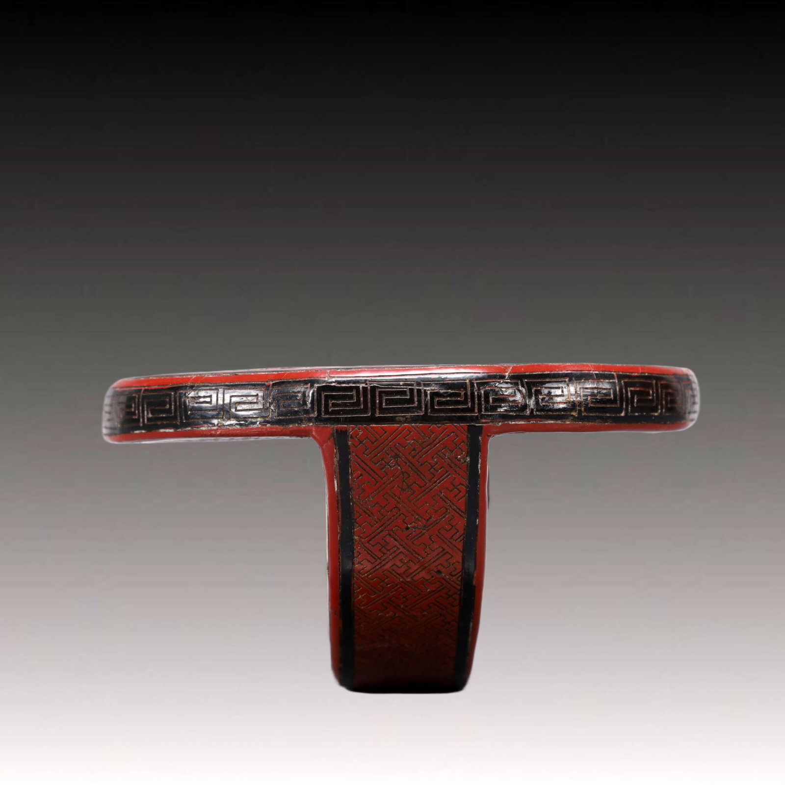 A Exquisite Carved Red Lacquer Dragon Pattern Ruyi - 6