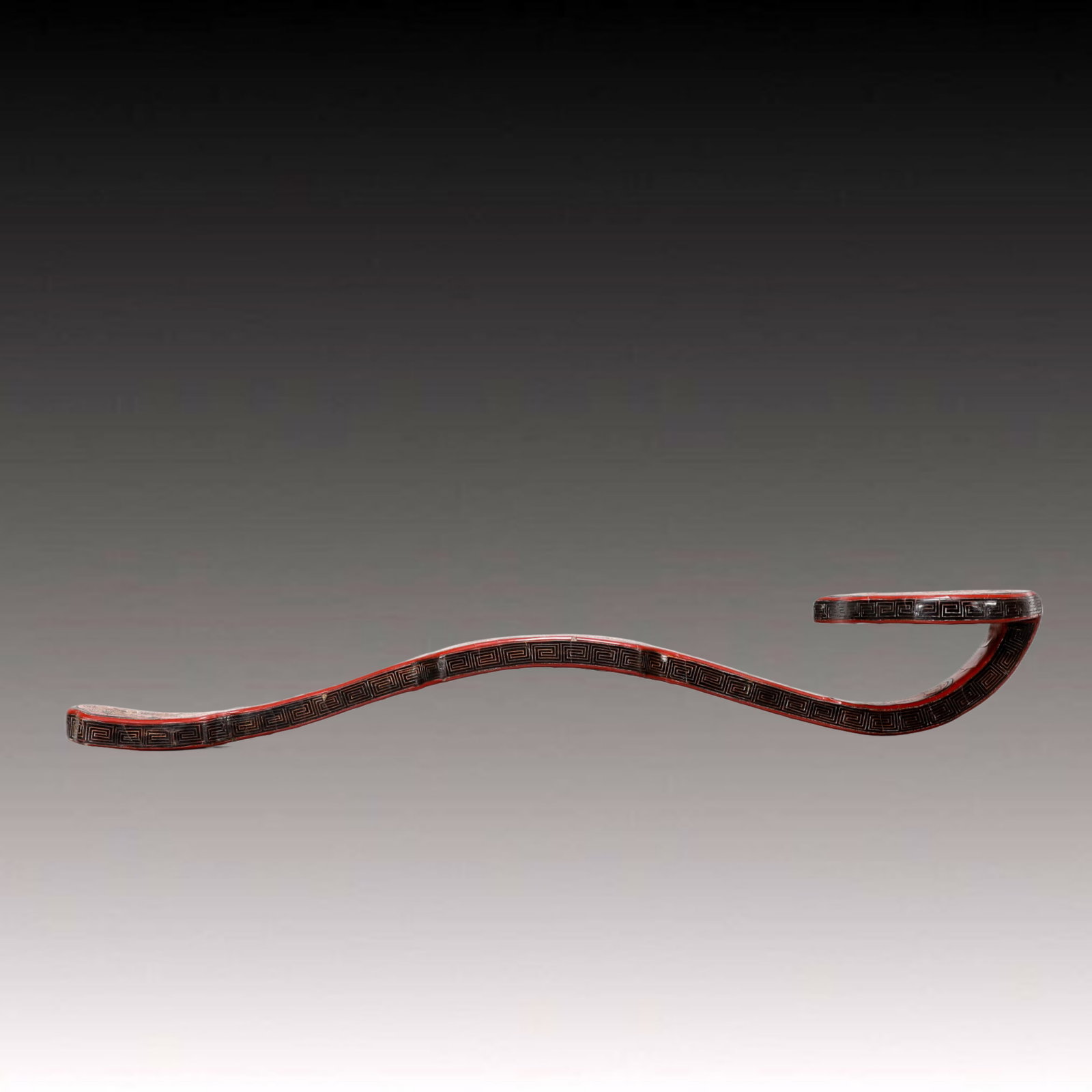 A Exquisite Carved Red Lacquer Dragon Pattern Ruyi - 7