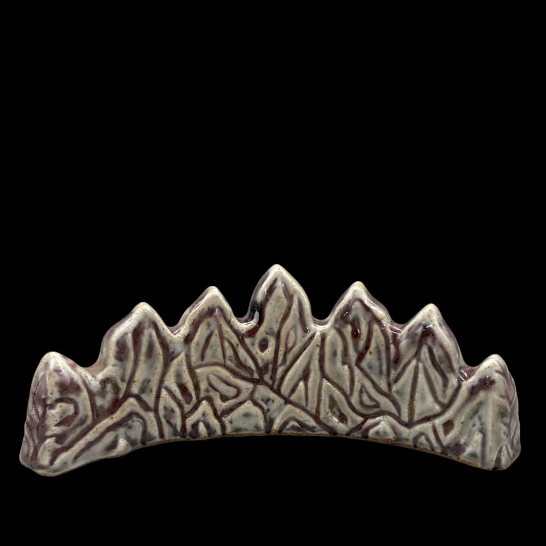 An Exquisite Underglaze-Red Rockery Brush Holder: An Exquisite Underglaze-Red Rockery Brush Holder,Qing Dynasty,China,Size:3.8inx9.3in