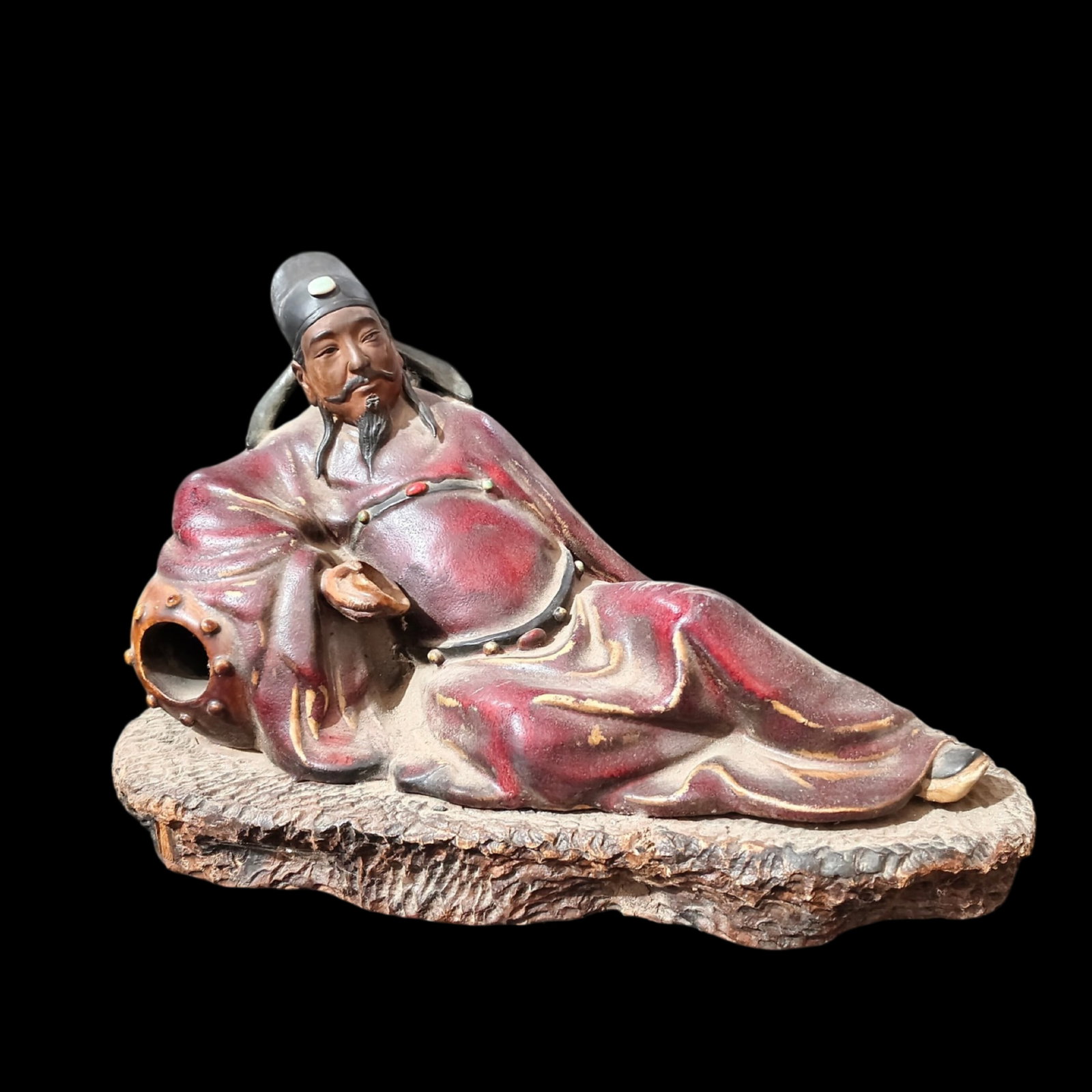 A Huge Shiwan yao Figure Ornament: A Huge Shiwan yao Figure Ornament,Qing Dynasty,China,Size:15.7inx9.4inx9.8in 石湾窑人物摆件,中国清代