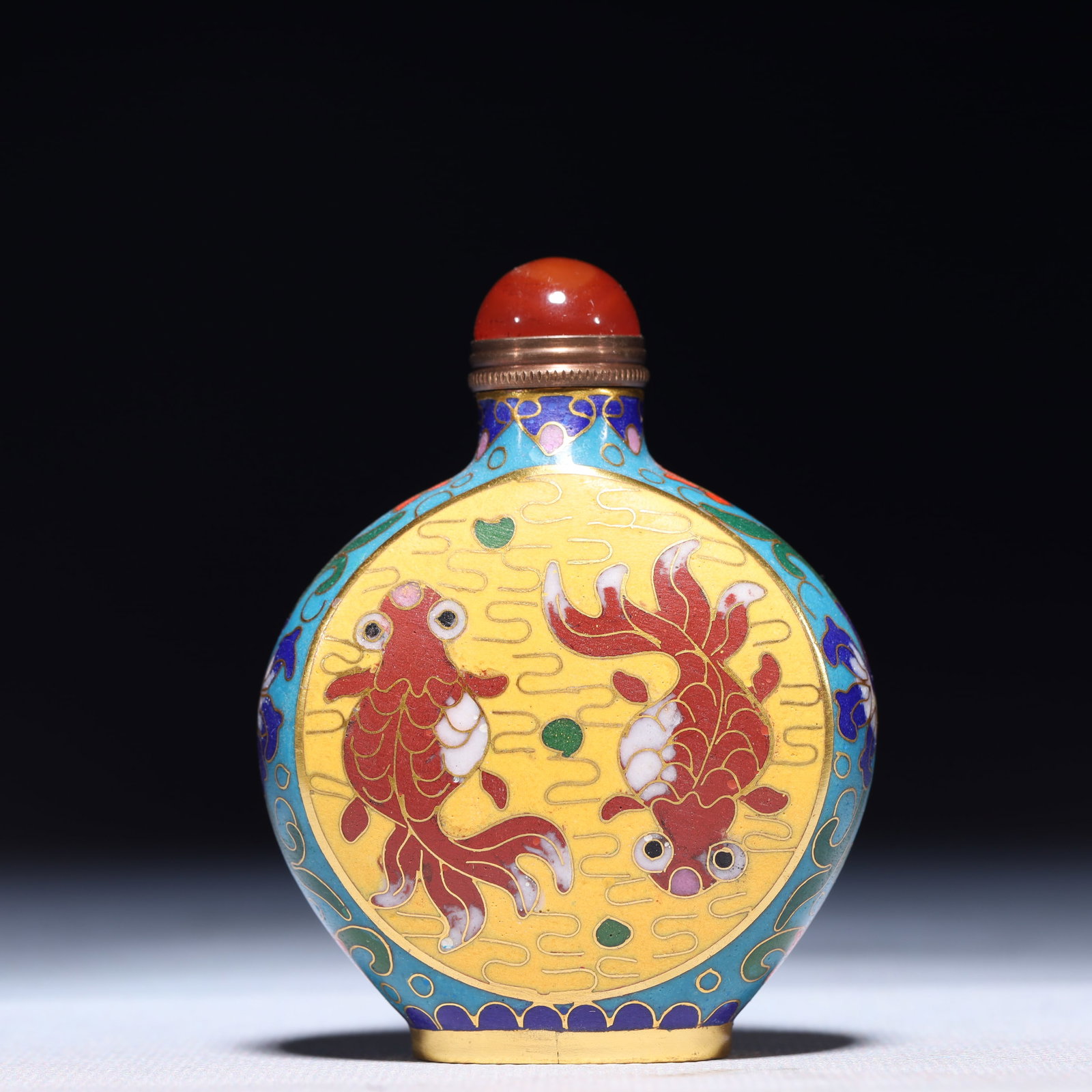 An Exquisite Cloisonne Fish Pattern Snuff Bottle - 5