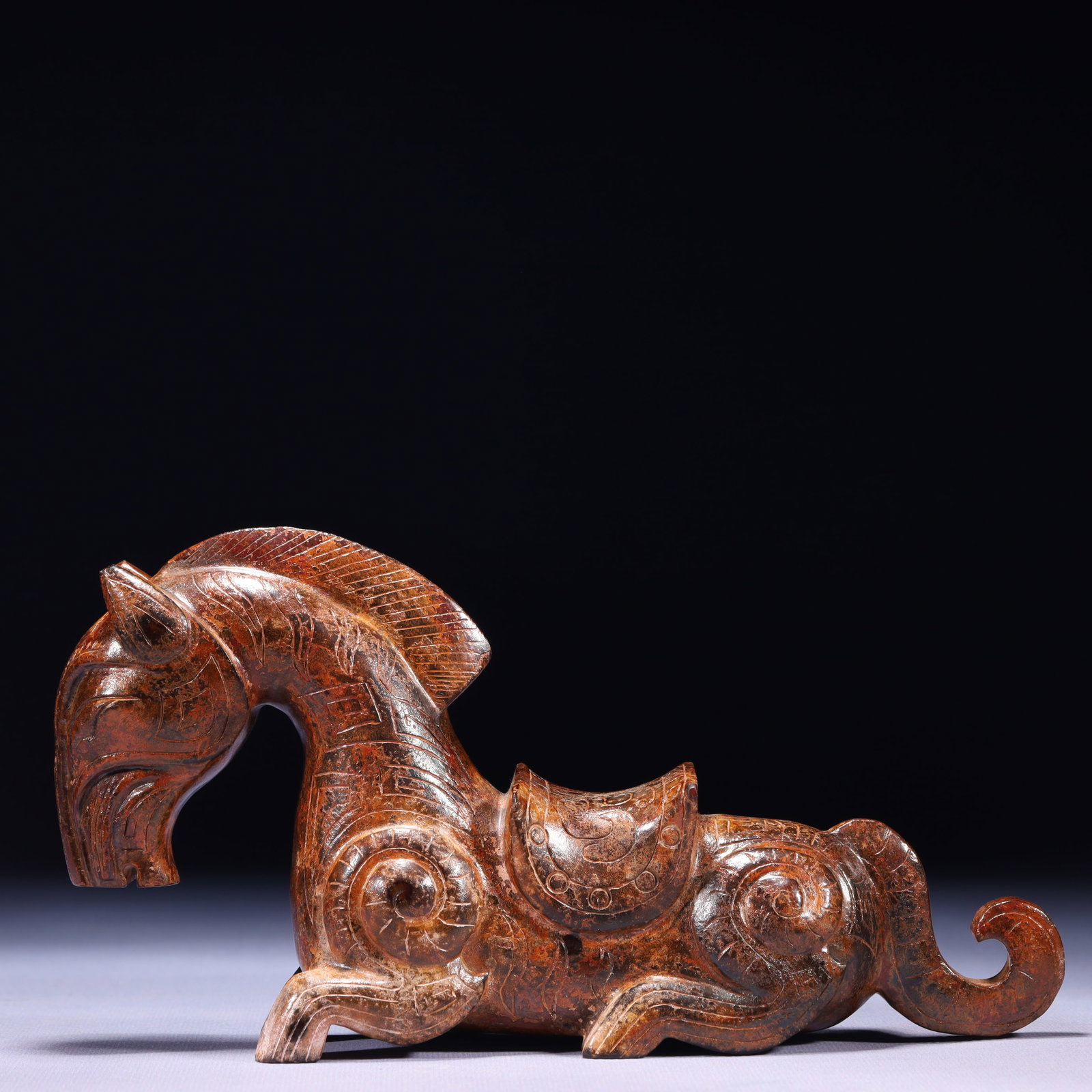 An Exquisite Archaic Jade Horse Ornament (1 of 13)