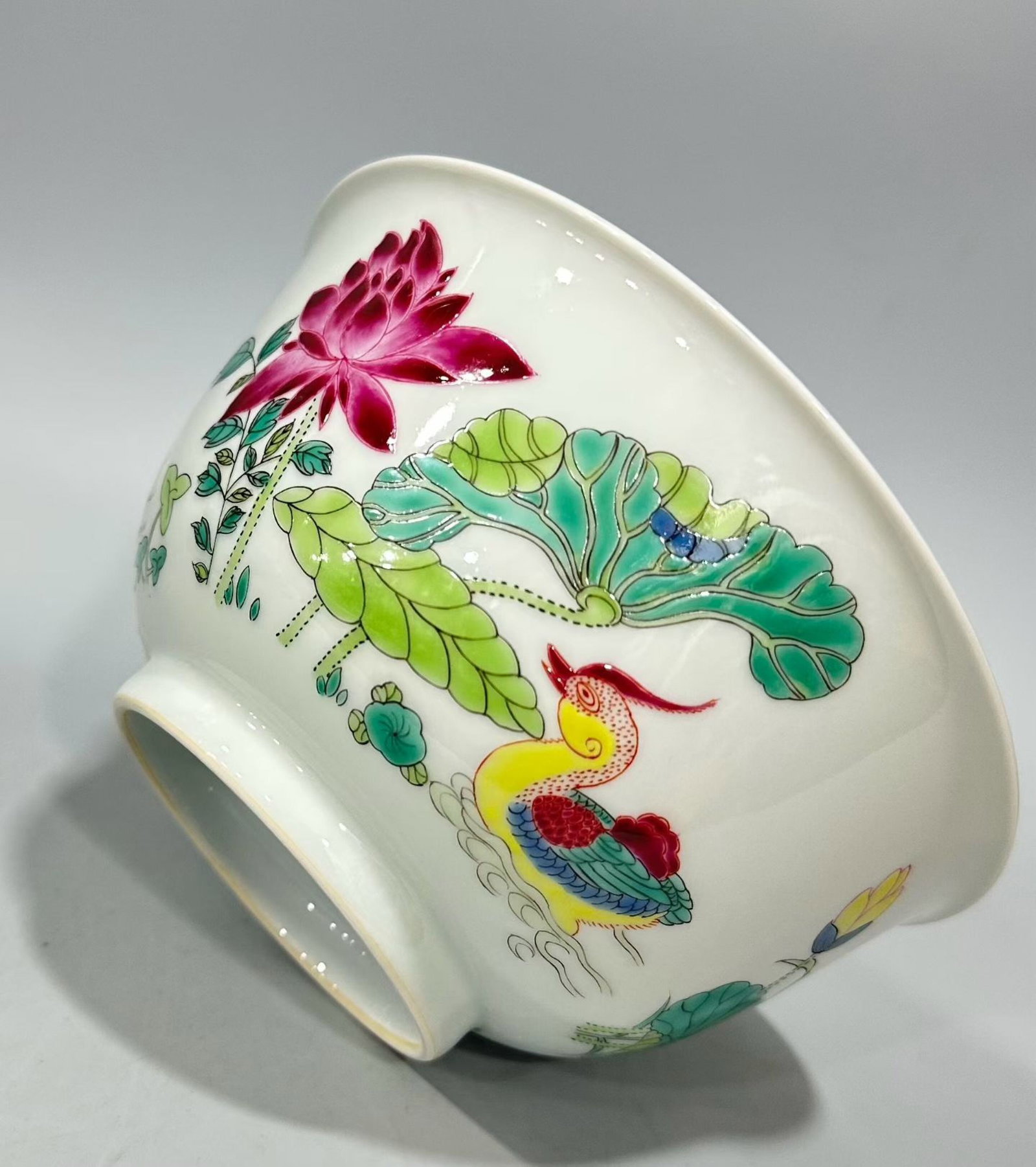 An Exquisite Famille-Rose Flower and Mandarin Duck Pattern Bowl (1 of 7)