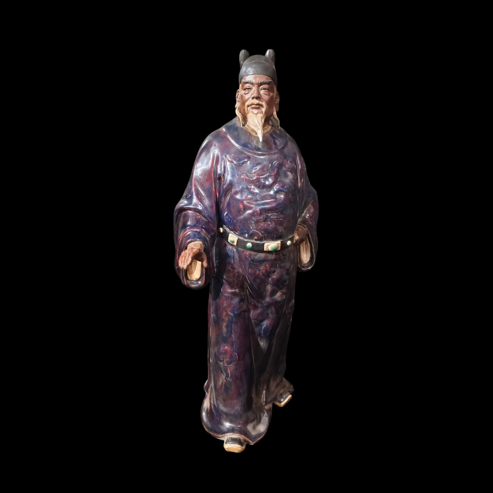 A Rare Shiwan yao Figure Ornament: A Rare Shiwan yao Figure Ornament,Qing Dynasty,China,With Mark,Size:11.4inx8.7inx23.4in ???????,????,??